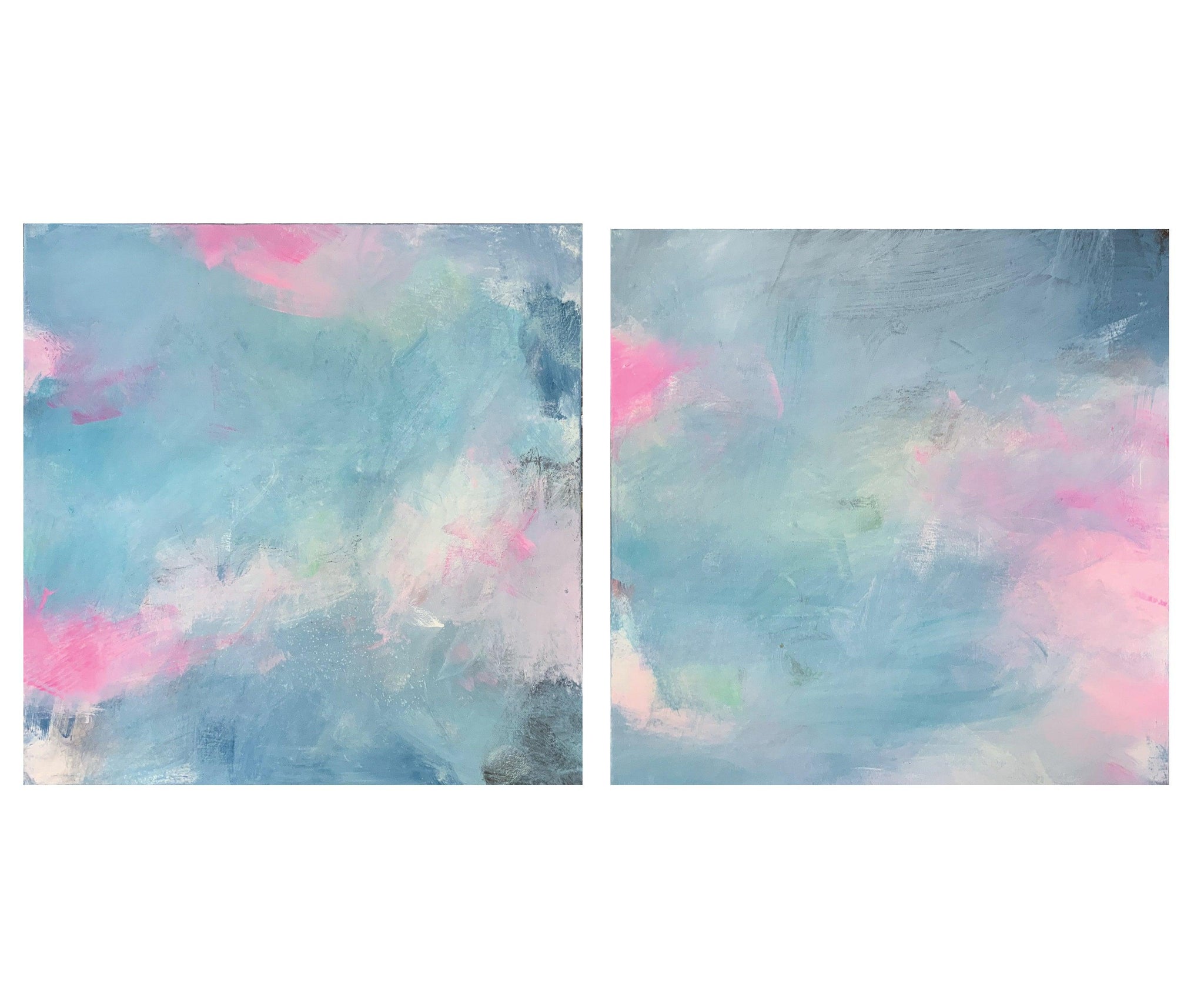 Gallery wall art set, Blue gallery wall set, Minimalist original abstract painting, Navy blue wall decor - camilomattis.com