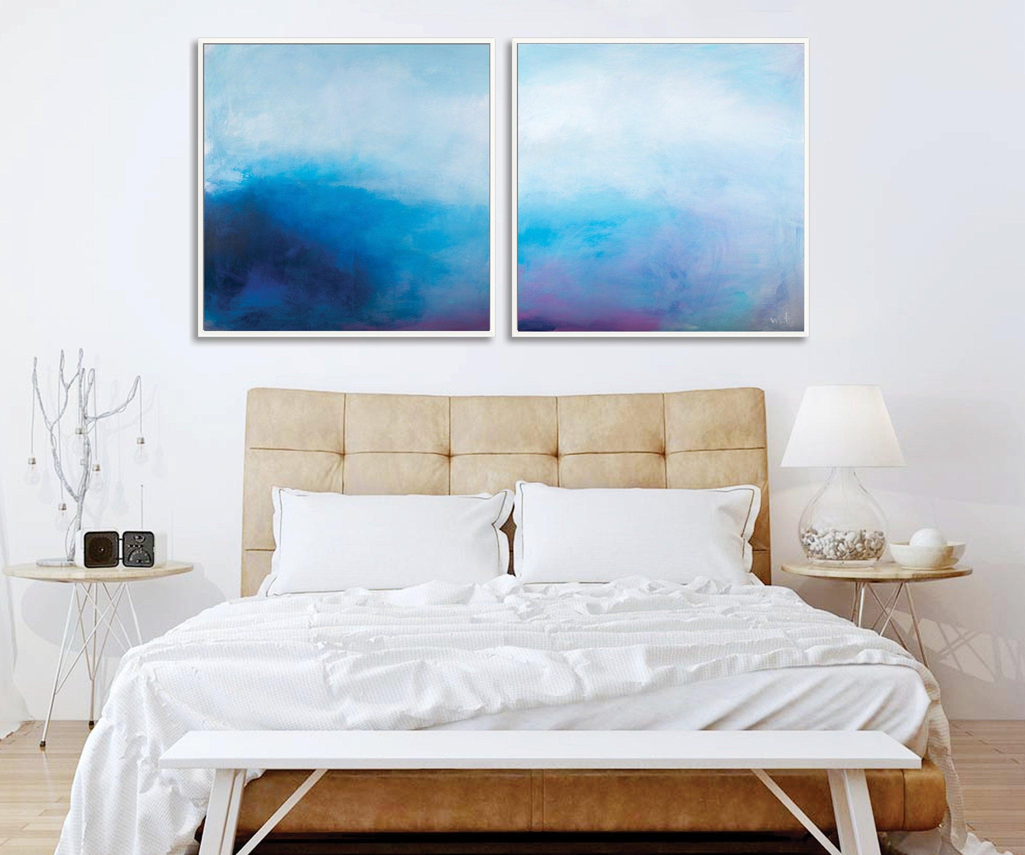 Extra large Abstract Beach Painting on Canvas, Original Art, Ocean Painting, Modern Art, Coastal Wall Art, Living Room Wall Art - camilomattis.com