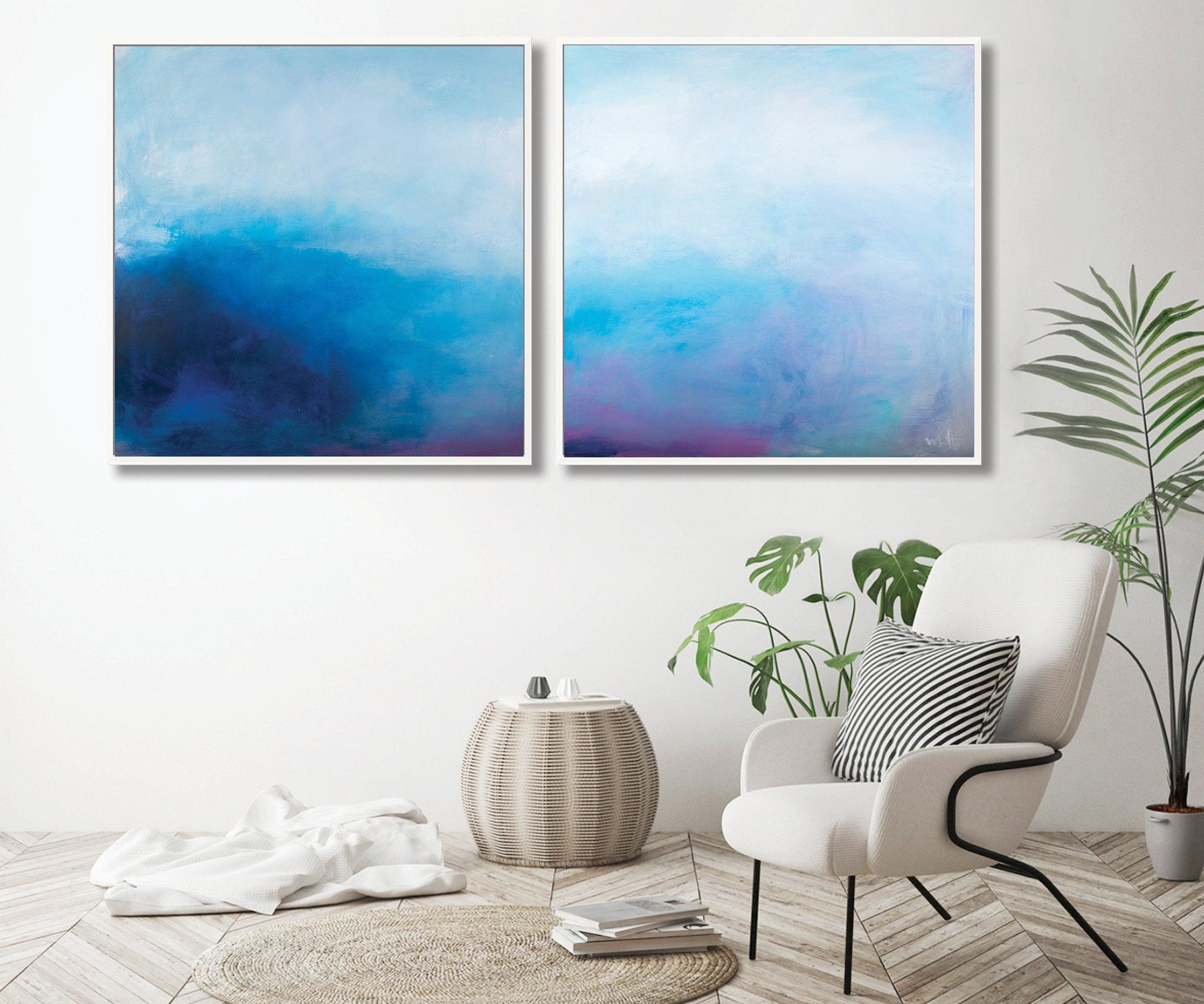 Extra large Abstract Beach Painting on Canvas, Original Art, Ocean Painting, Modern Art, Coastal Wall Art, Living Room Wall Art - camilomattis.com