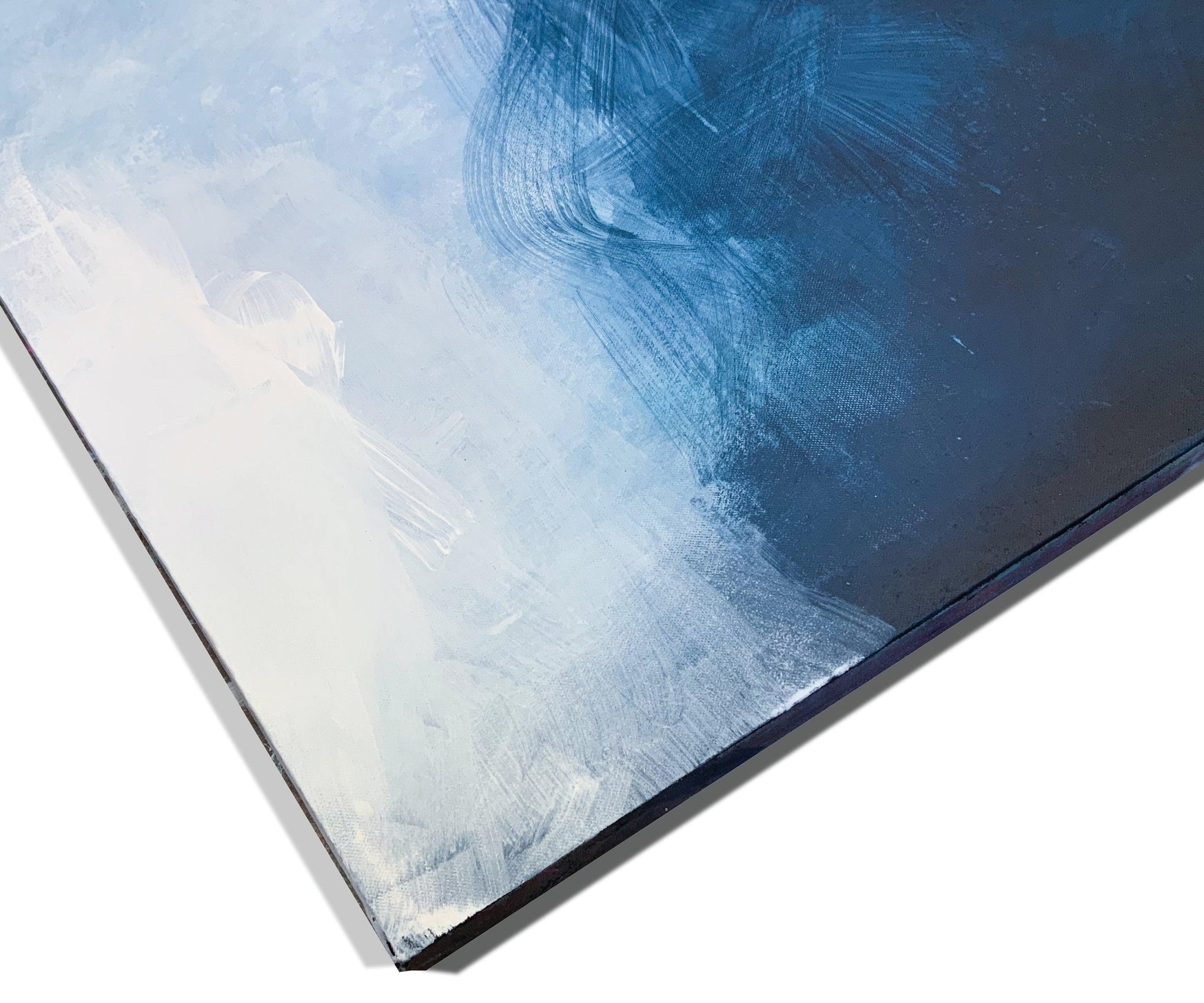 Large Blue and Grey Abstract Painting, Large Wall Art, Minimalist Art, Living Room Art, Zen Wall Art, Horizontal Wall Art - camilomattis.com