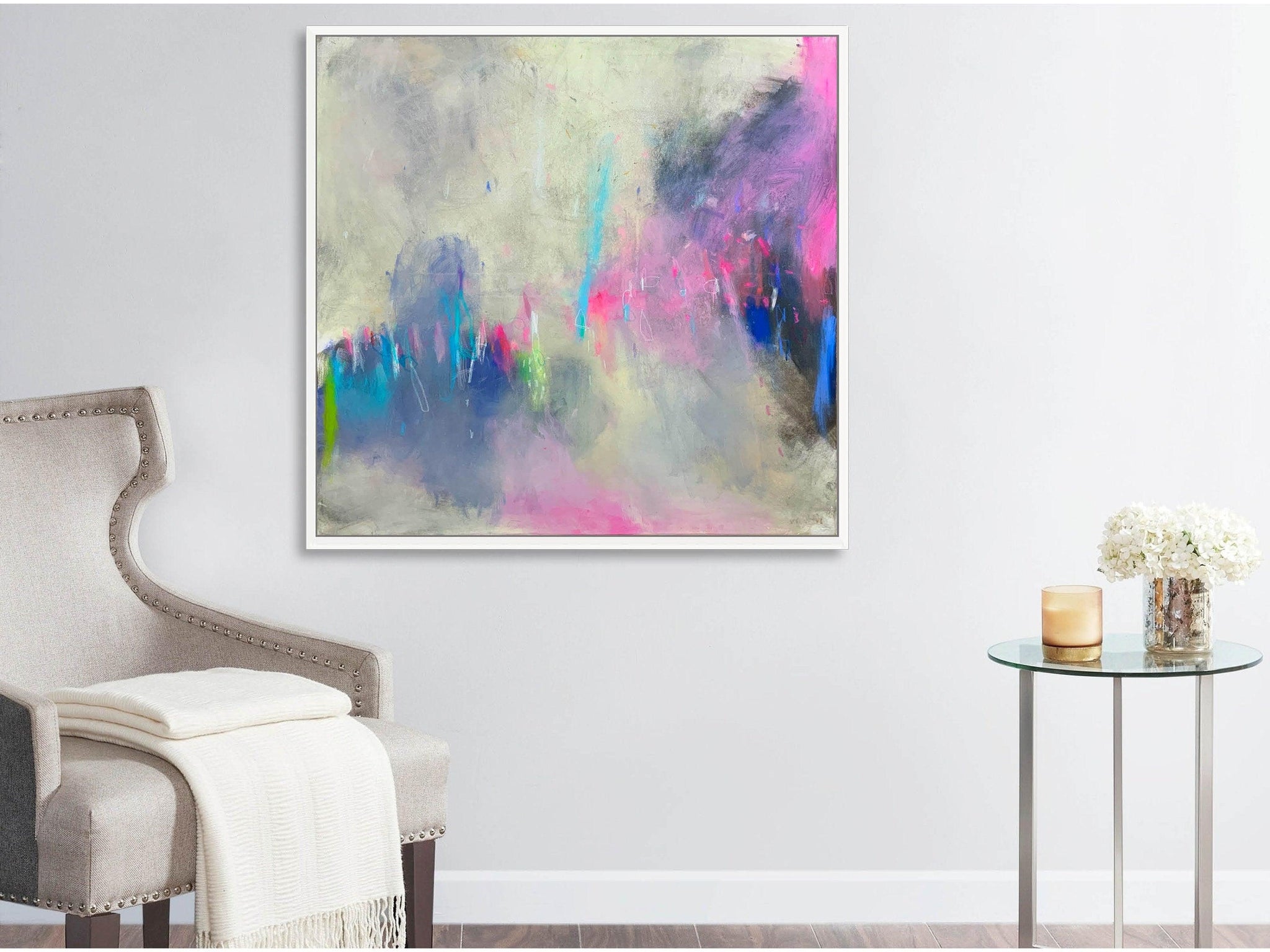 Extra large wall art, Teal wall art abstract painting, gallery wall, large wall art, wall art canvas, Teal abstract, Landscape painting - camilomattis.com