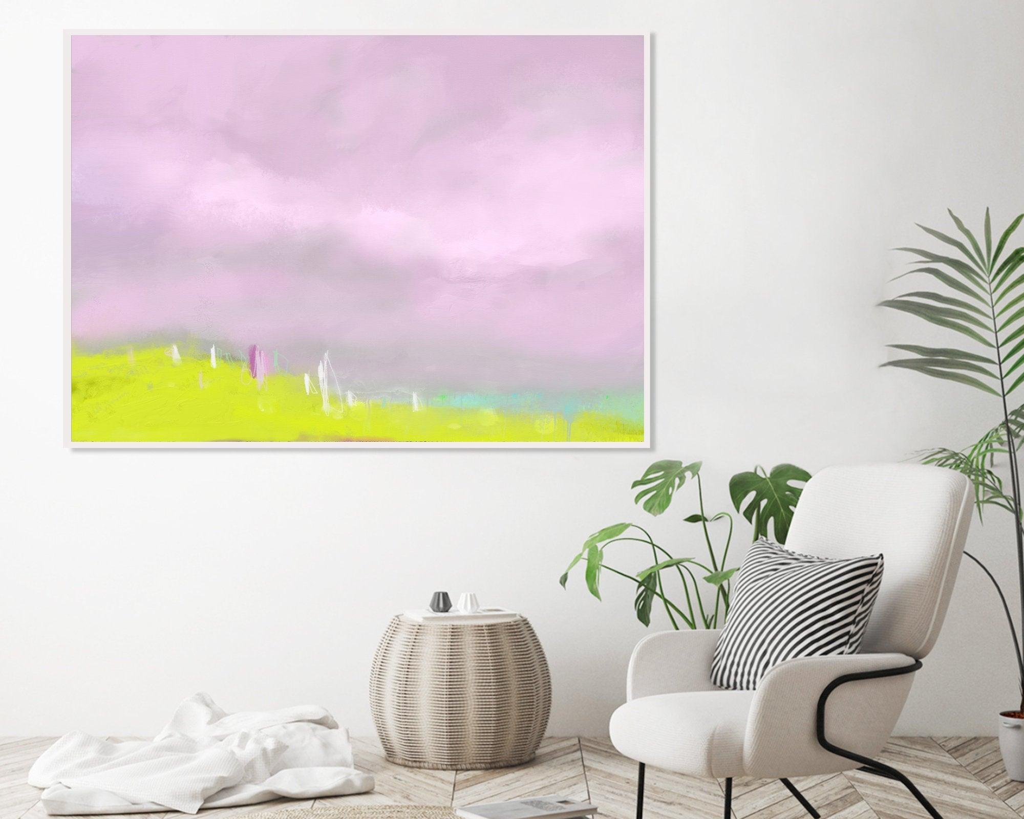 Pink and Green, large abstract painting, Large wall art print, Pink abstract print, colorful print, giclee print, Camilo Mattis - camilomattis.com