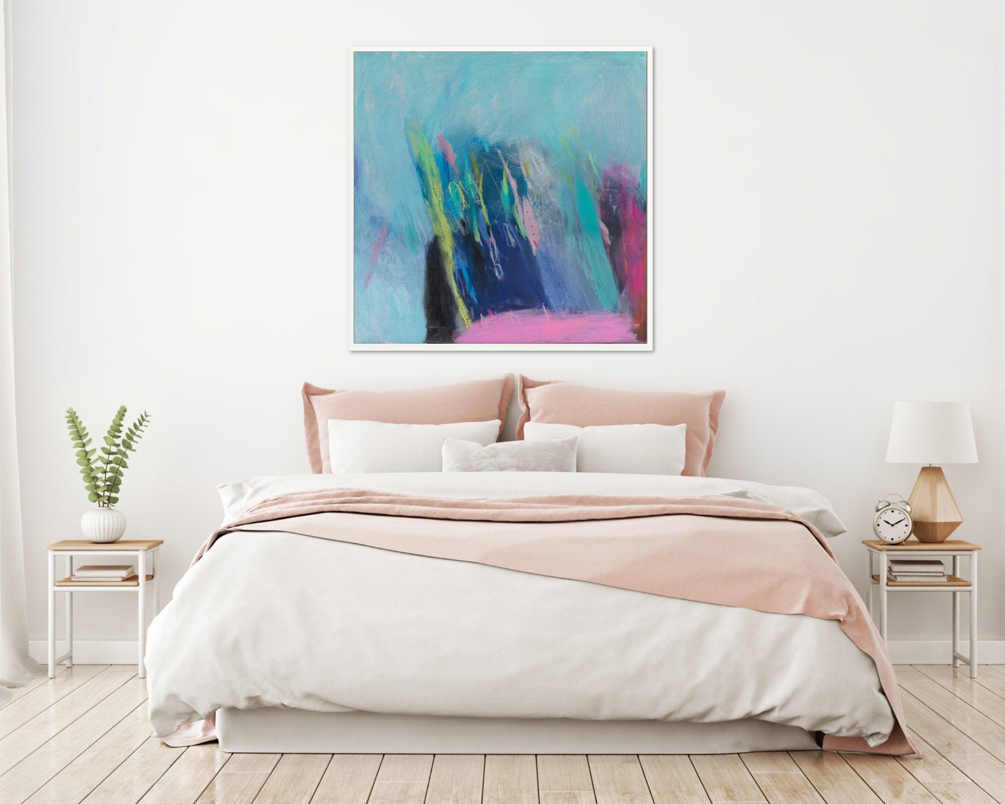 Large original art abstract painting canvas, modern canvas art, Teal original painting by Camilo Mattis - camilomattis.com