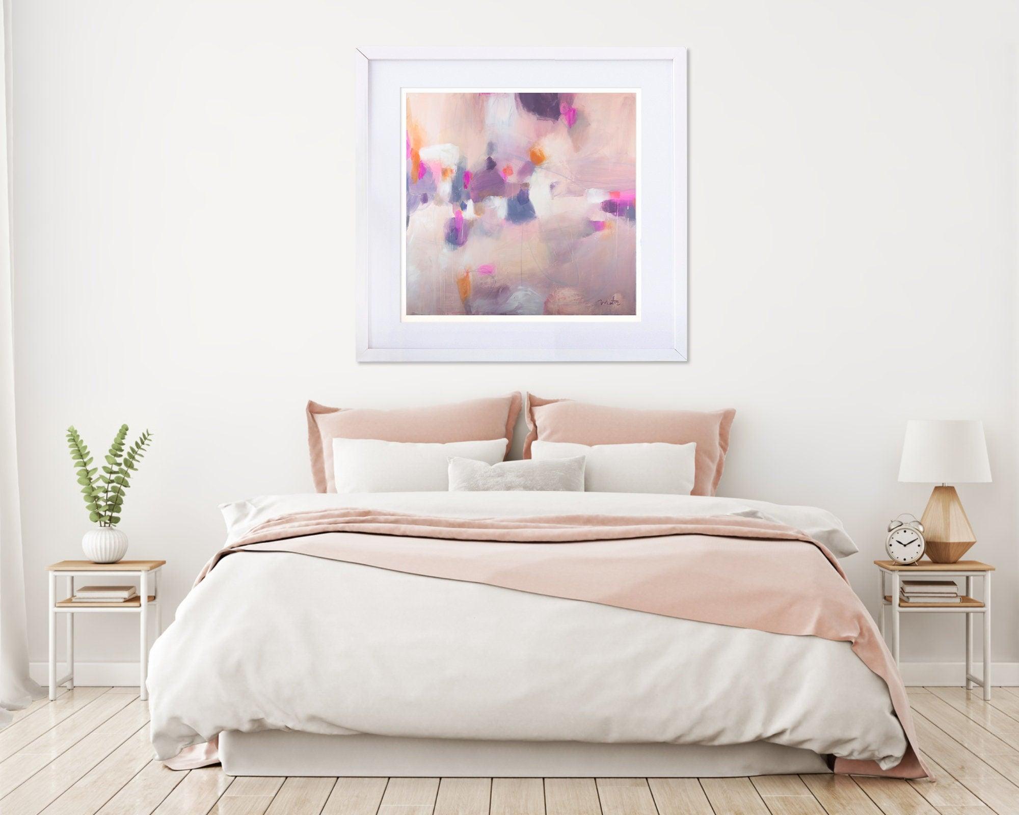 Pink large abstract print, modern house decor, abstract painting, Cheerful colorful, colorful wall art, Pink and orange print