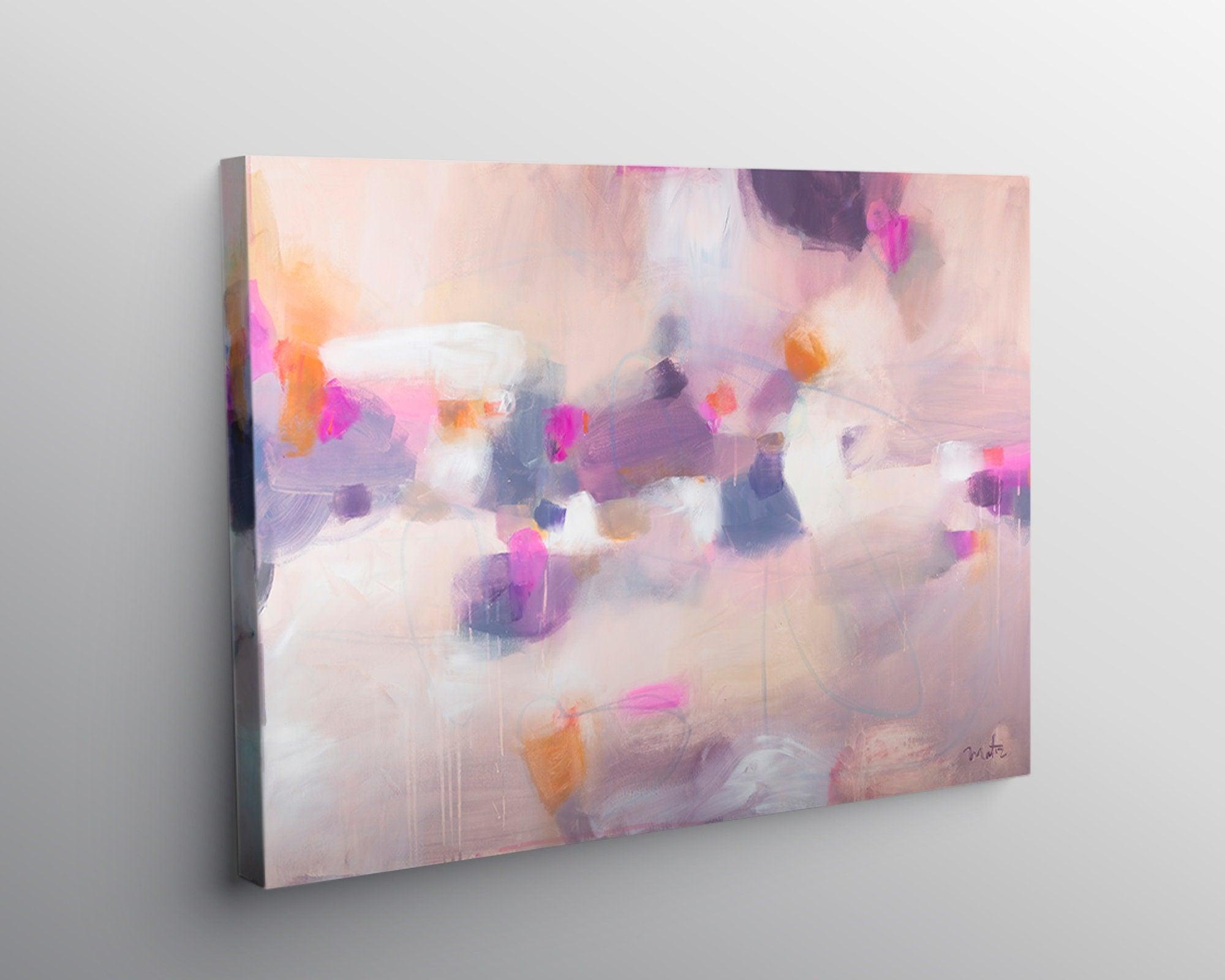 Pink large abstract print, modern house decor, abstract painting, Cheerful colorful, colorful wall art, Pink and orange print