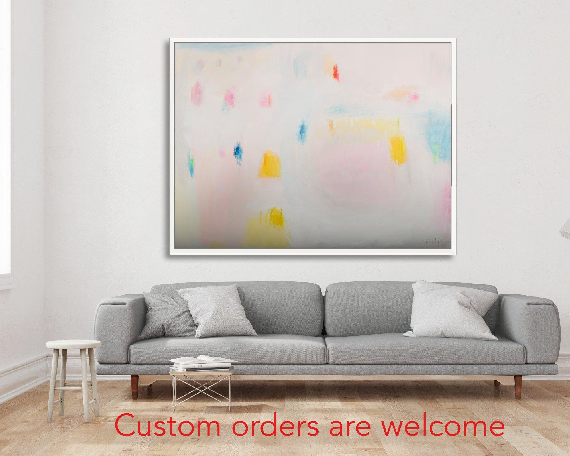 Original colorful canvas abstract painting, large wall art, extra large abstract canvas art by Camilo Mattis