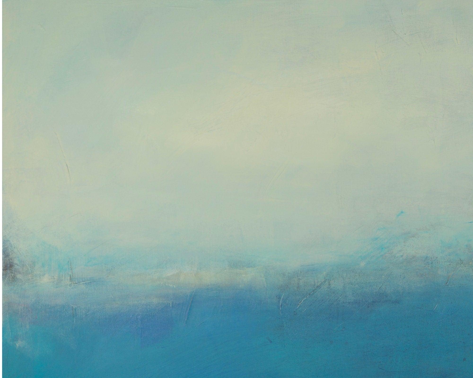 Blue Sky Original Seascape canvas painting abstract , Blue Home decor, Boho home decoration, by Camilo Mattis