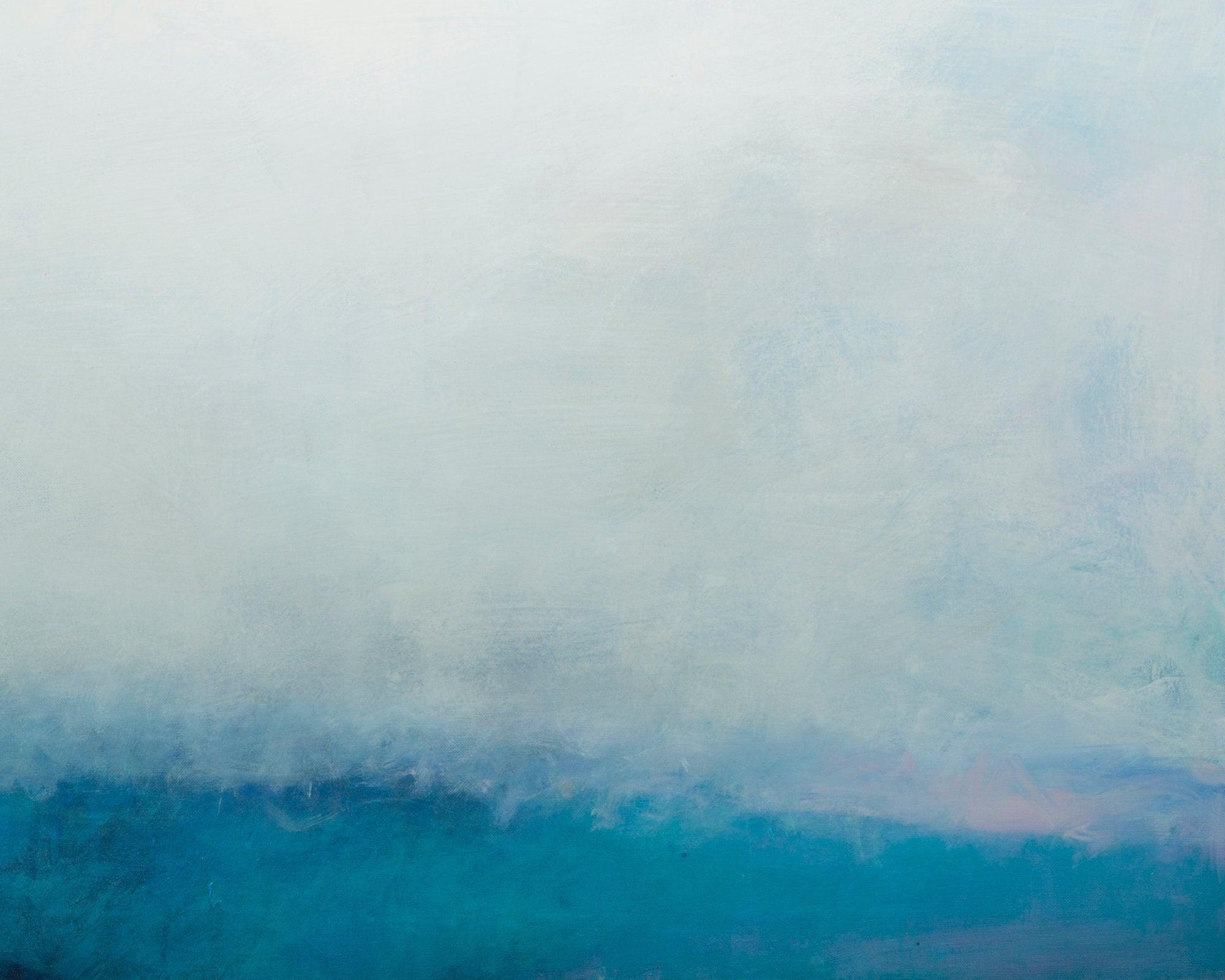 Teal wall art abstract painting, large wall art, gallery wall, wall art canvas, Pink abstract art, Landscape painting by Camilo Mattis