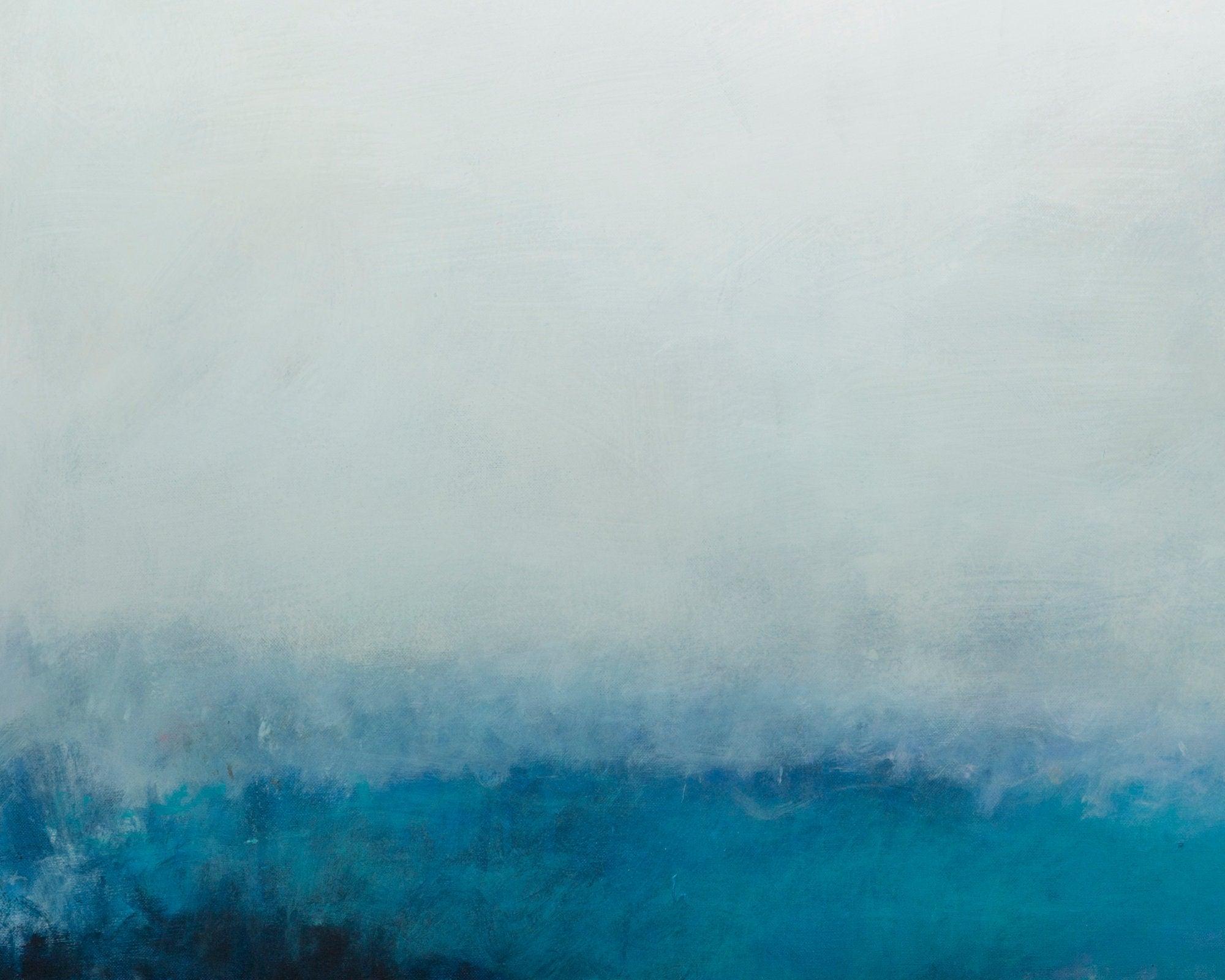 Teal wall art abstract painting, large wall art, gallery wall, wall art canvas, Pink abstract art, Landscape painting by Camilo Mattis