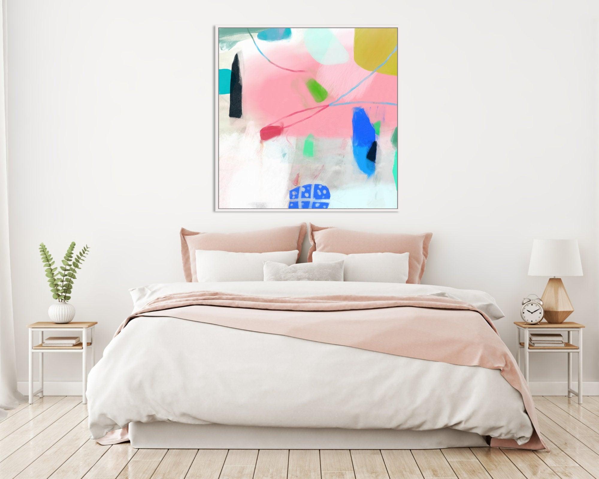 Abstract Painting Original Large pink Acrylic Canvas Wall Art,  Original Modern Painting on Canvas, Still life Fine Art painting