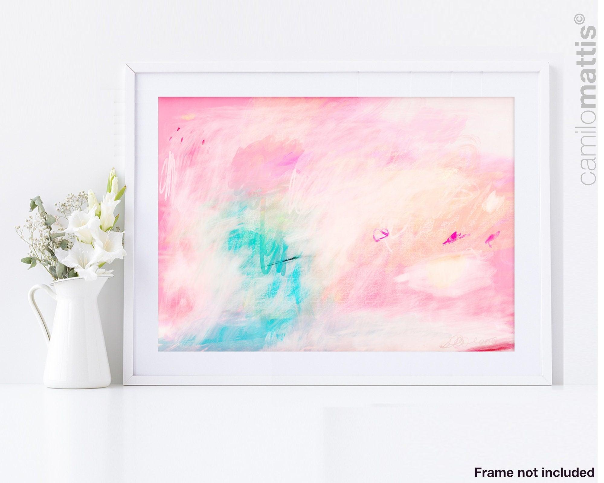 coral bed above decor print, 30x40 print, Boho art print, Pink wall art, Pink abstract painting