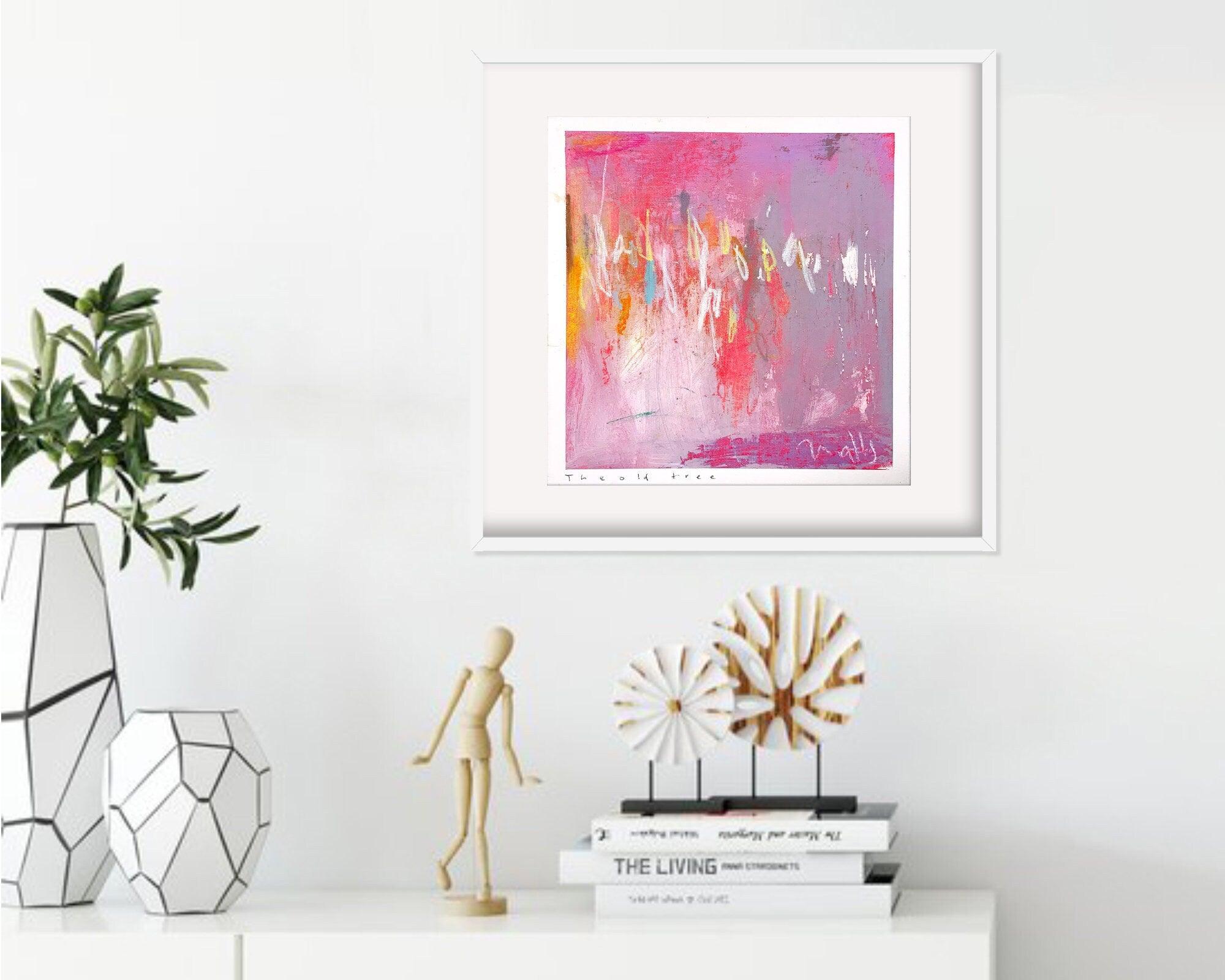La Fiesta small original painting, cardboard painting 10x10 living room wall art decoration ideas