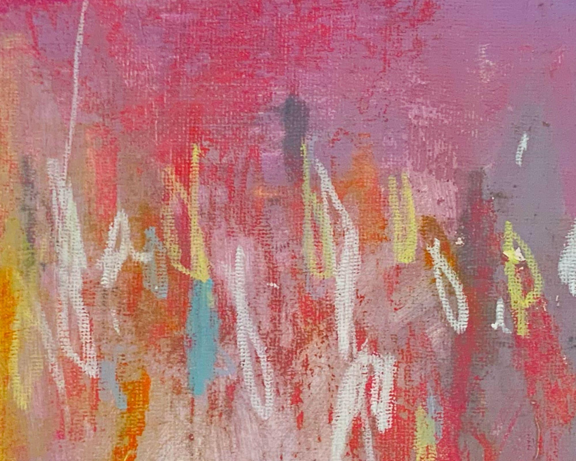 La Fiesta small original painting, cardboard painting 10x10 living room wall art decoration ideas