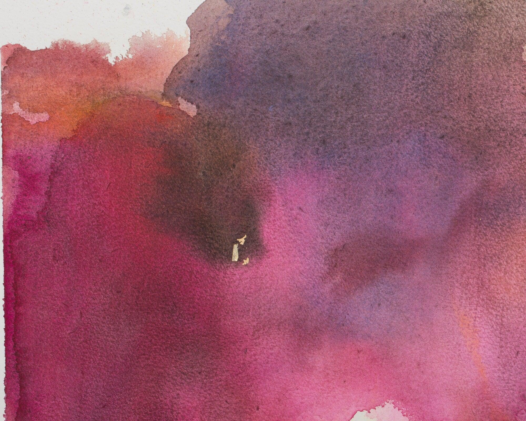 Chartreuse original abstract watercolor painting, neutral wallpaper with Gold leaf by Camilo Mattis