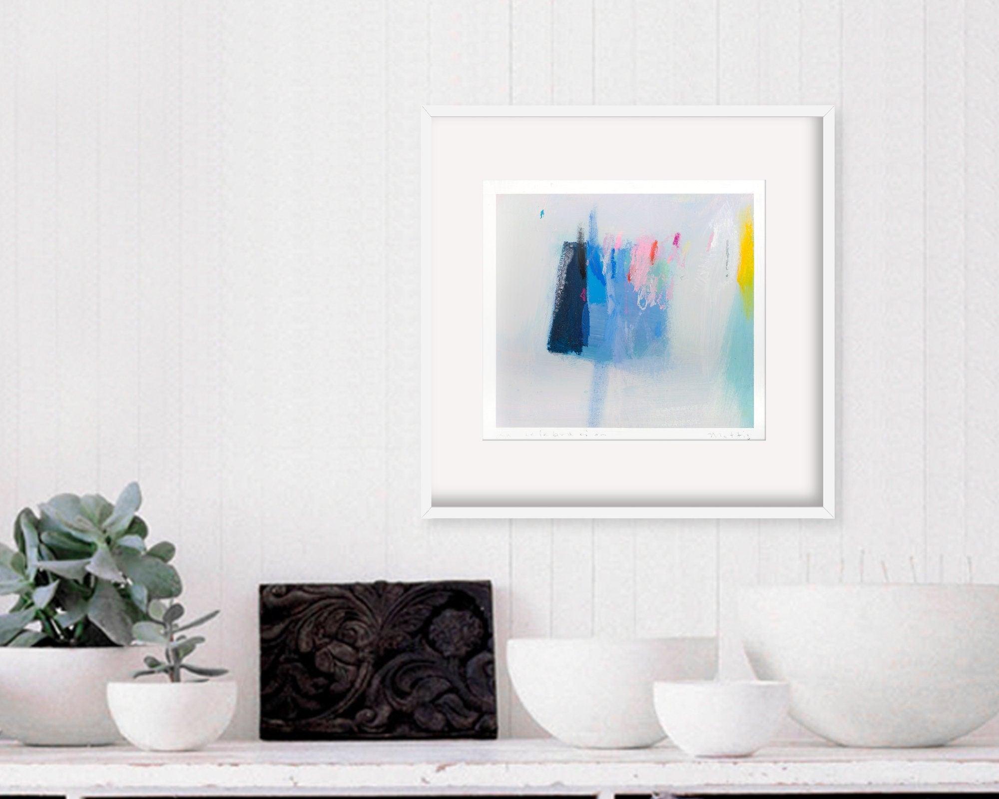 colourful home decor painting modern wall abstract art, miniature painting 10"x10" by Camilo Mattis