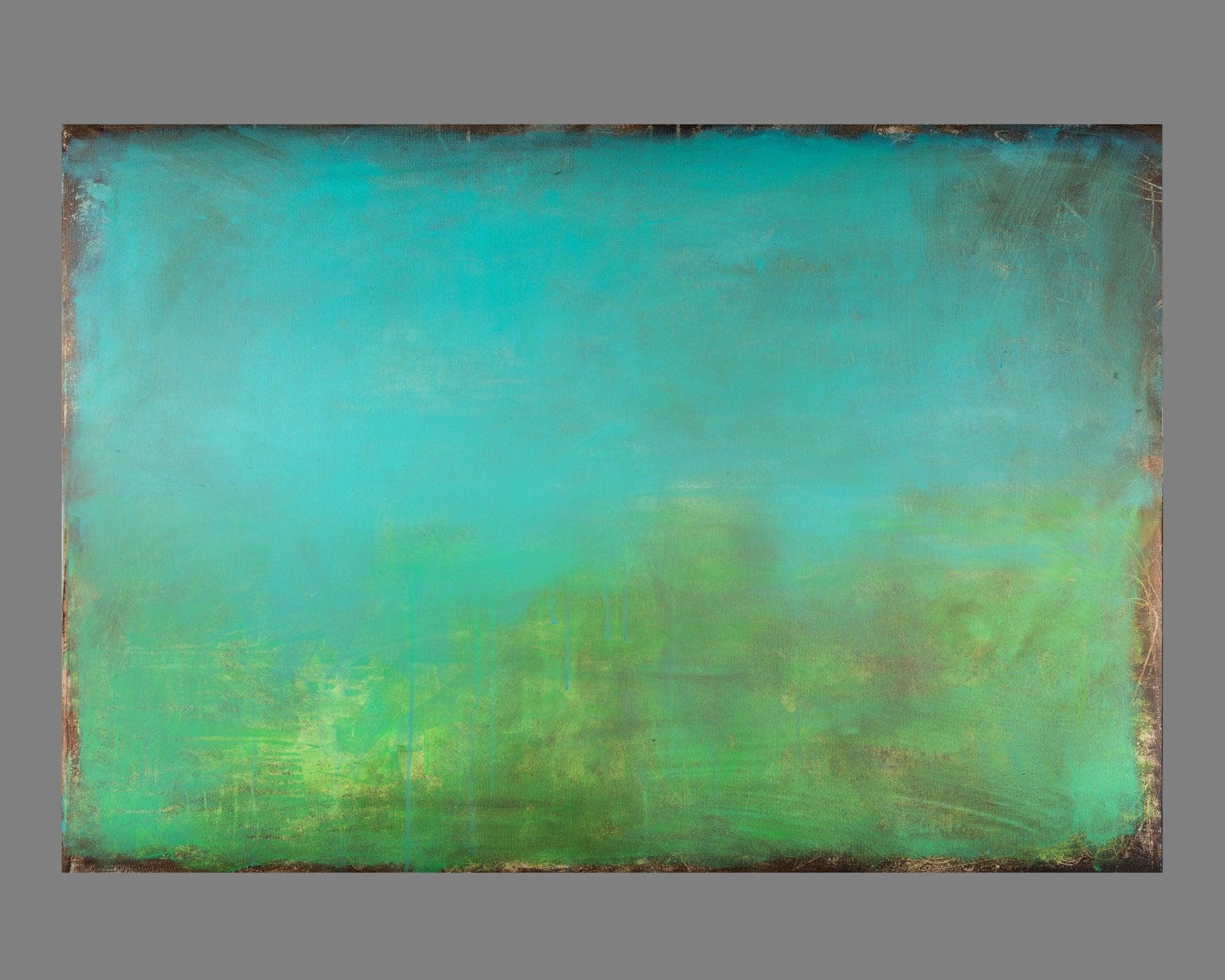 Aqua Teal Blue rothko inspired decor extra large wall art landscape print, fireplace decor nordic wall art print