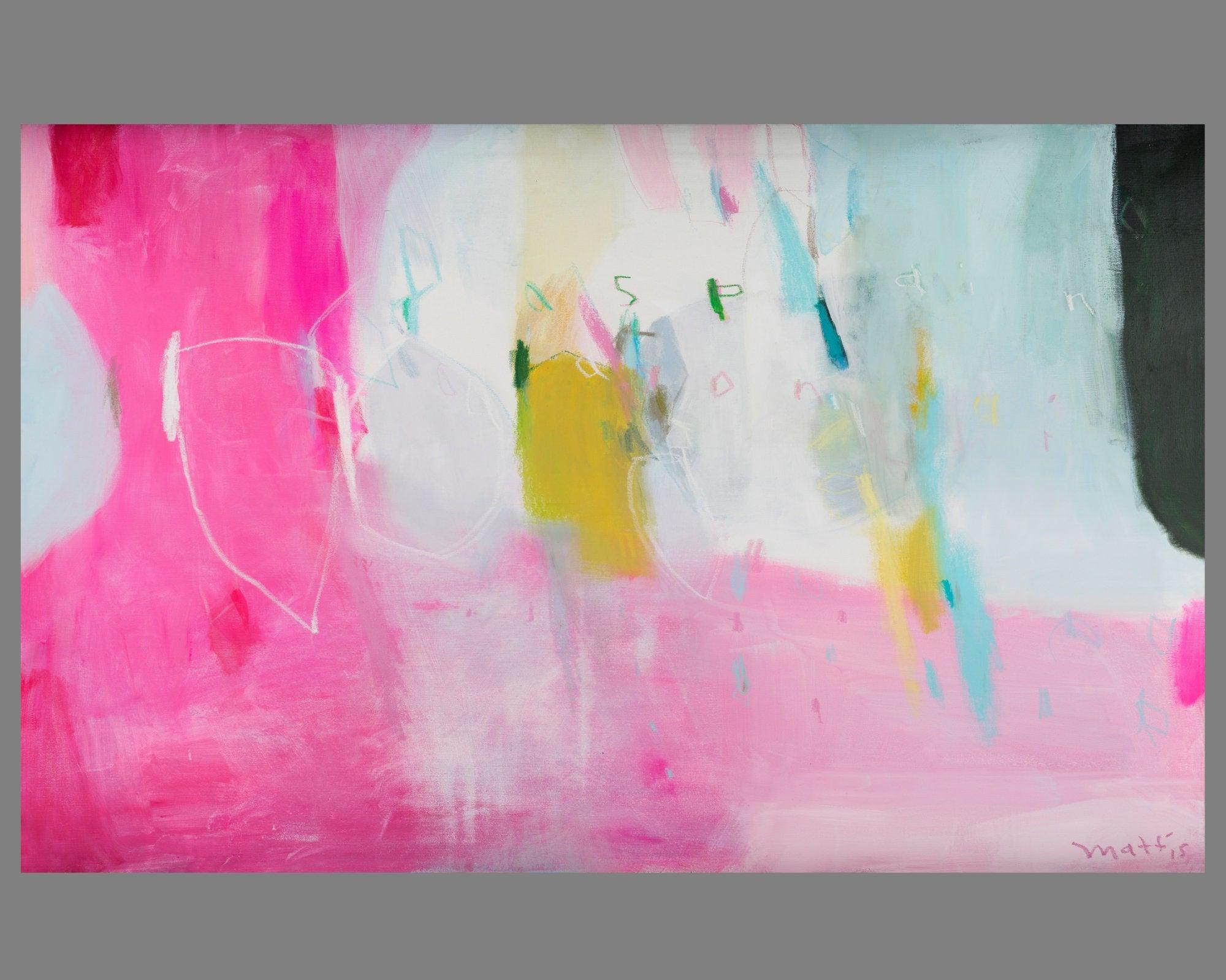 Blush pink abstract canvas Wall paper Art, colourful home decor extra large abstract art print