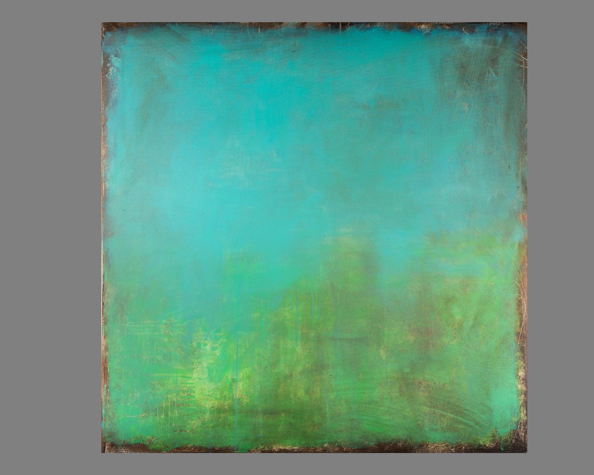 Aqua Teal Blue rothko inspired decor extra large wall art landscape print, fireplace decor nordic wall art print