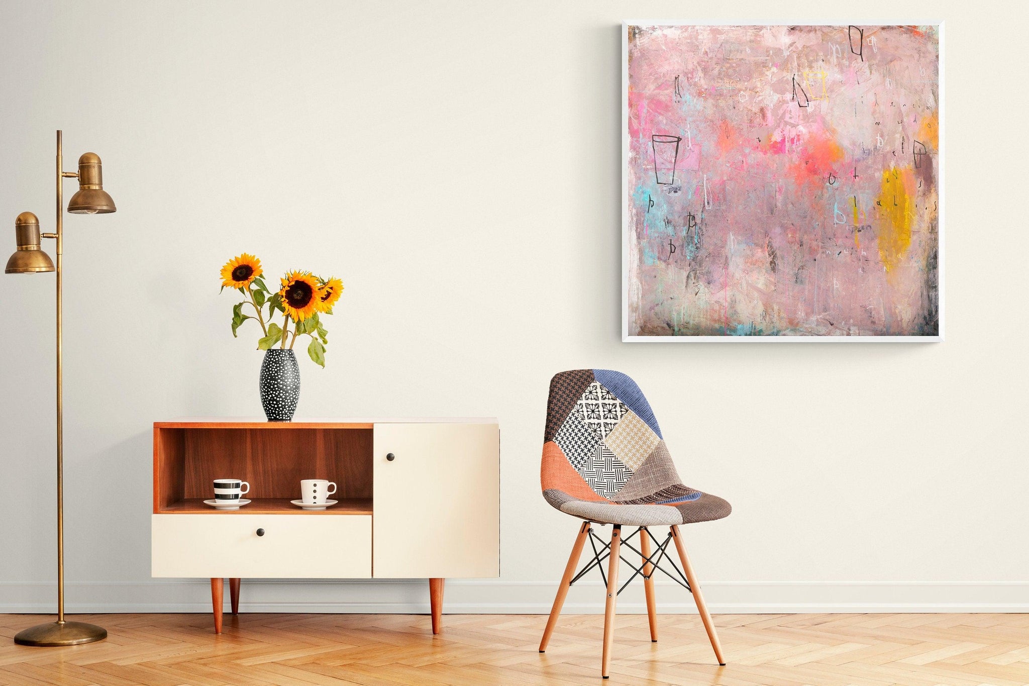 extra large original creative blush pink wall art comfort colors decoration abstract painting