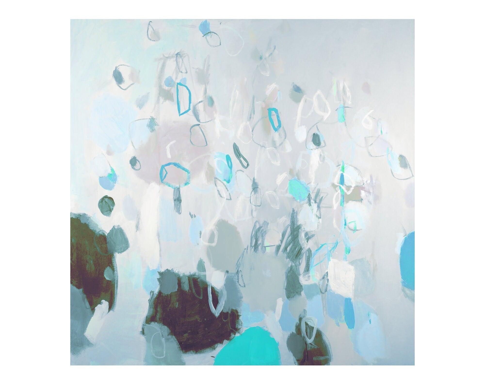 Teal aqua creative decoration Large Abstract Painting, Large Modern wall art, 24x36, 16x20 by Camilo Mattis