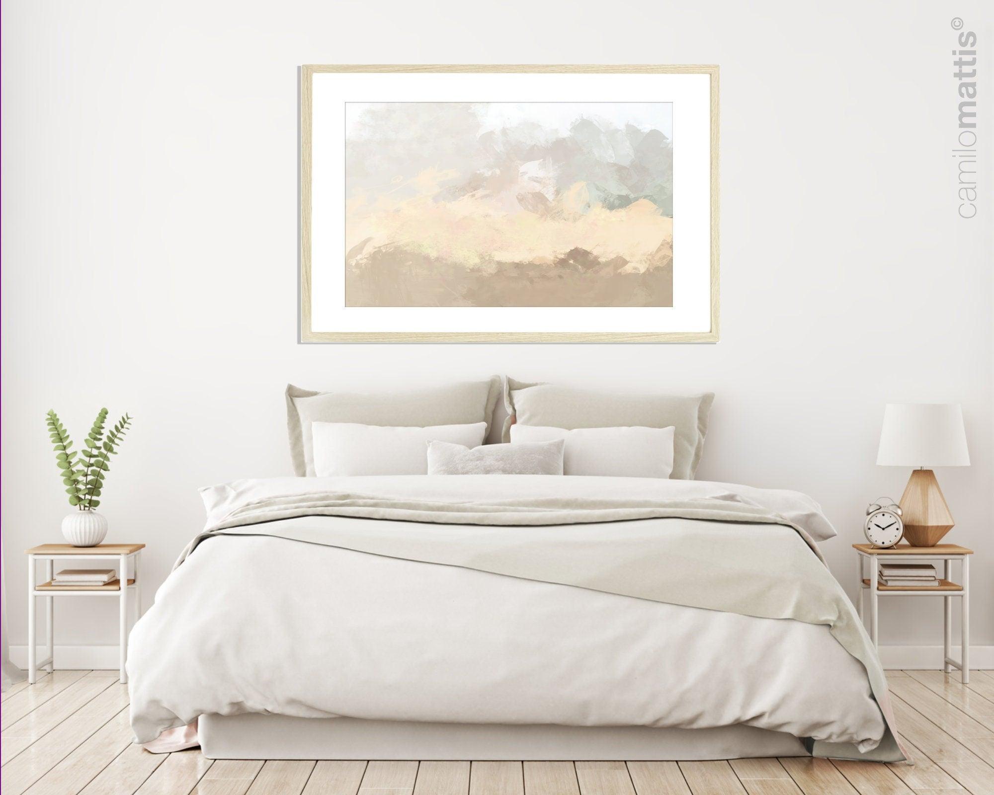 Beige and cream minimalist wall art print,  living room painting print