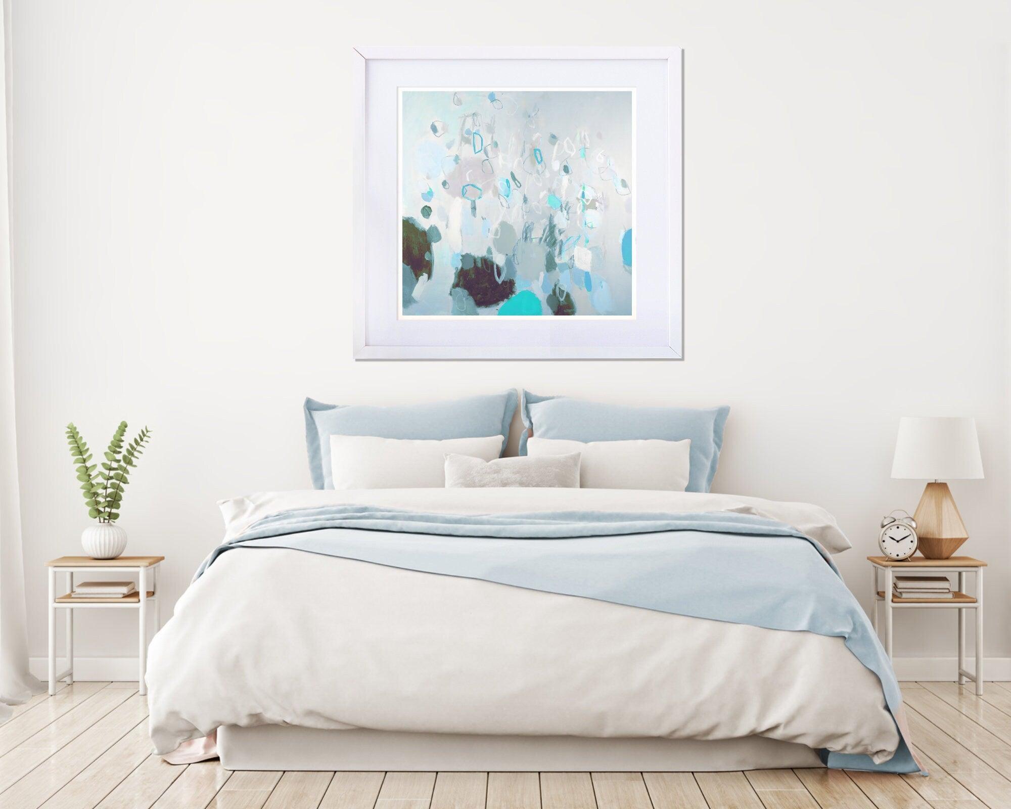 Teal aqua creative decoration Large Abstract Painting, Large Modern wall art, 24x36, 16x20 by Camilo Mattis