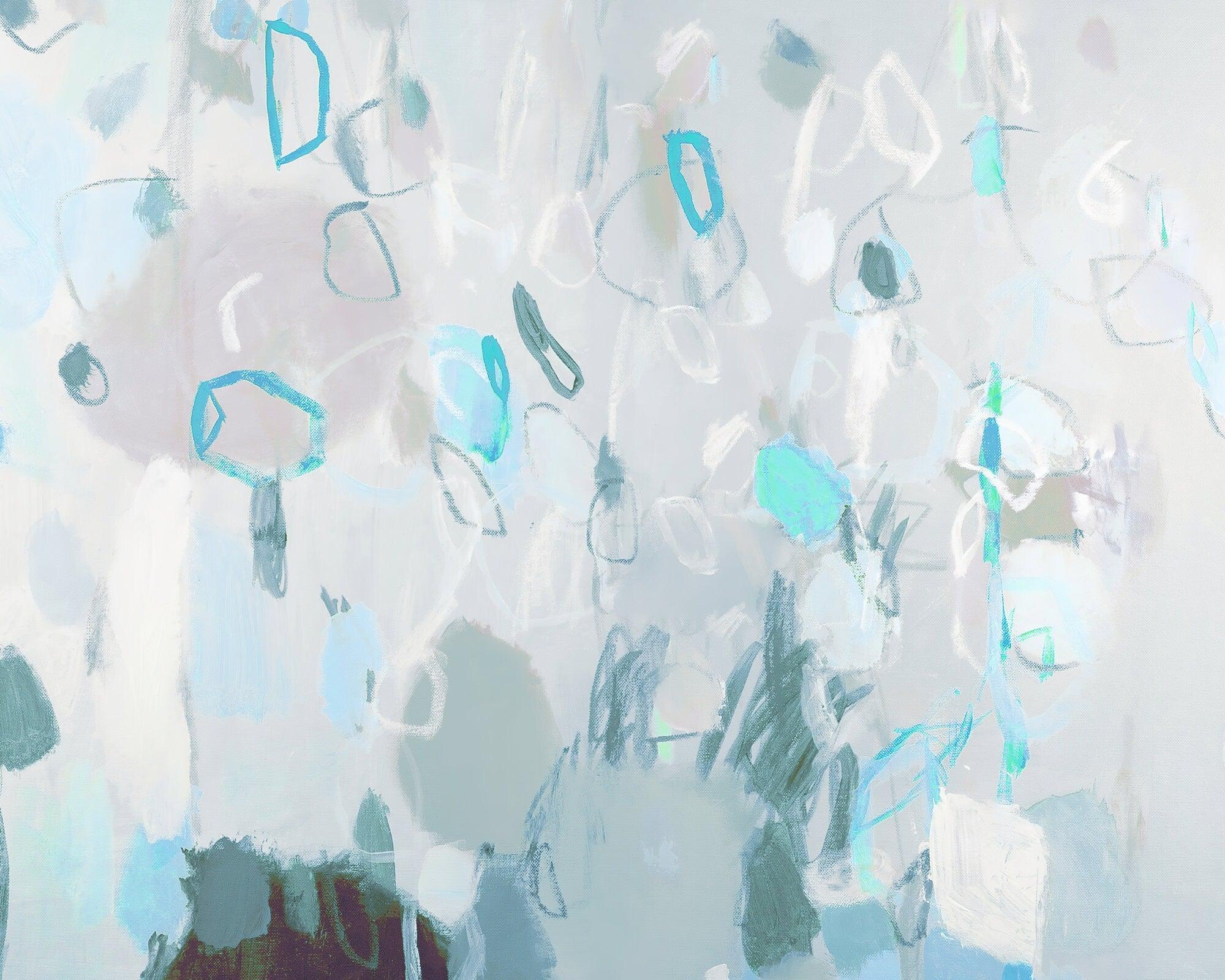Teal aqua creative decoration Large Abstract Painting, Large Modern wall art, 24x36, 16x20 by Camilo Mattis