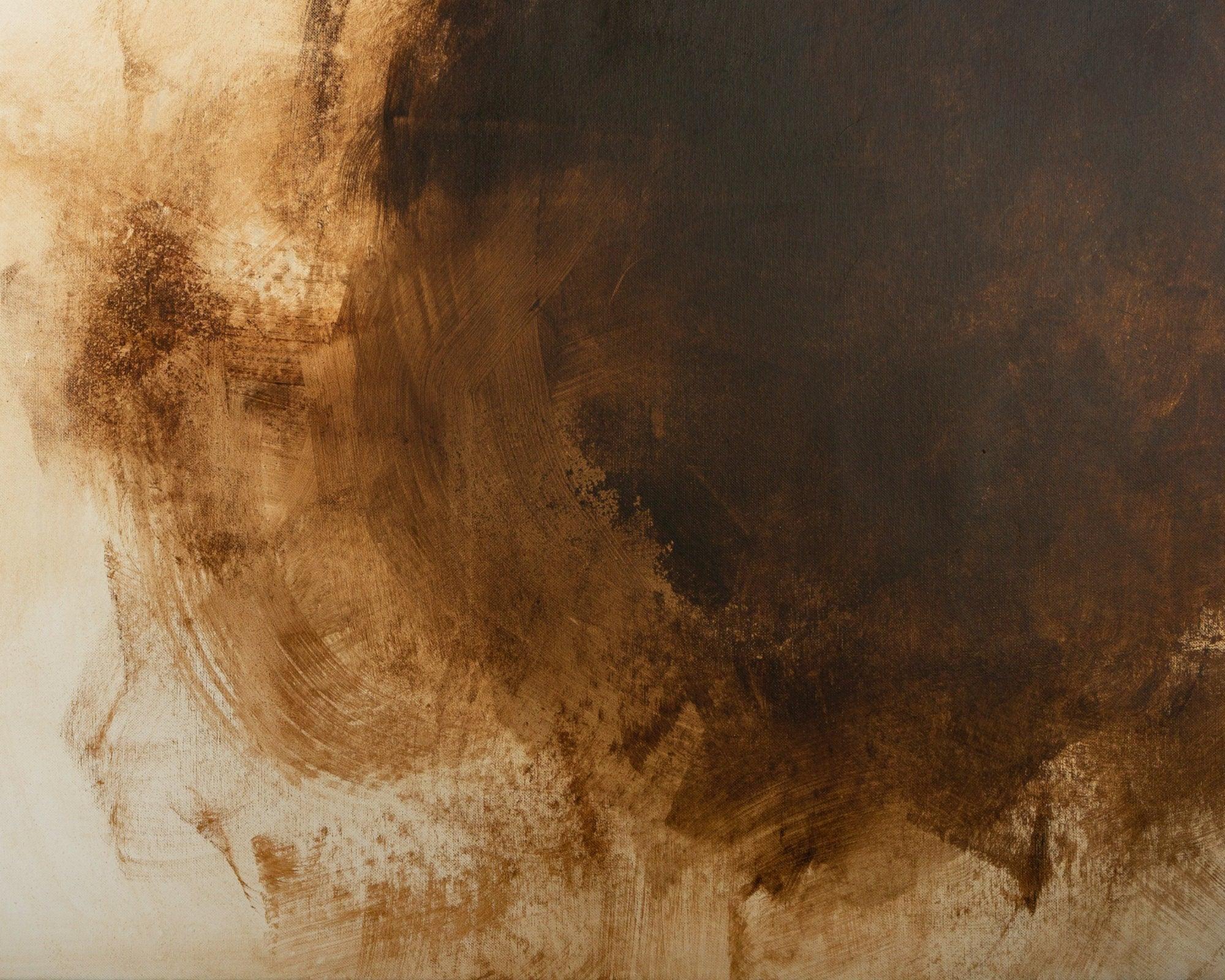 Brown original abstract painting minimalist extra large wall art - Living room decor