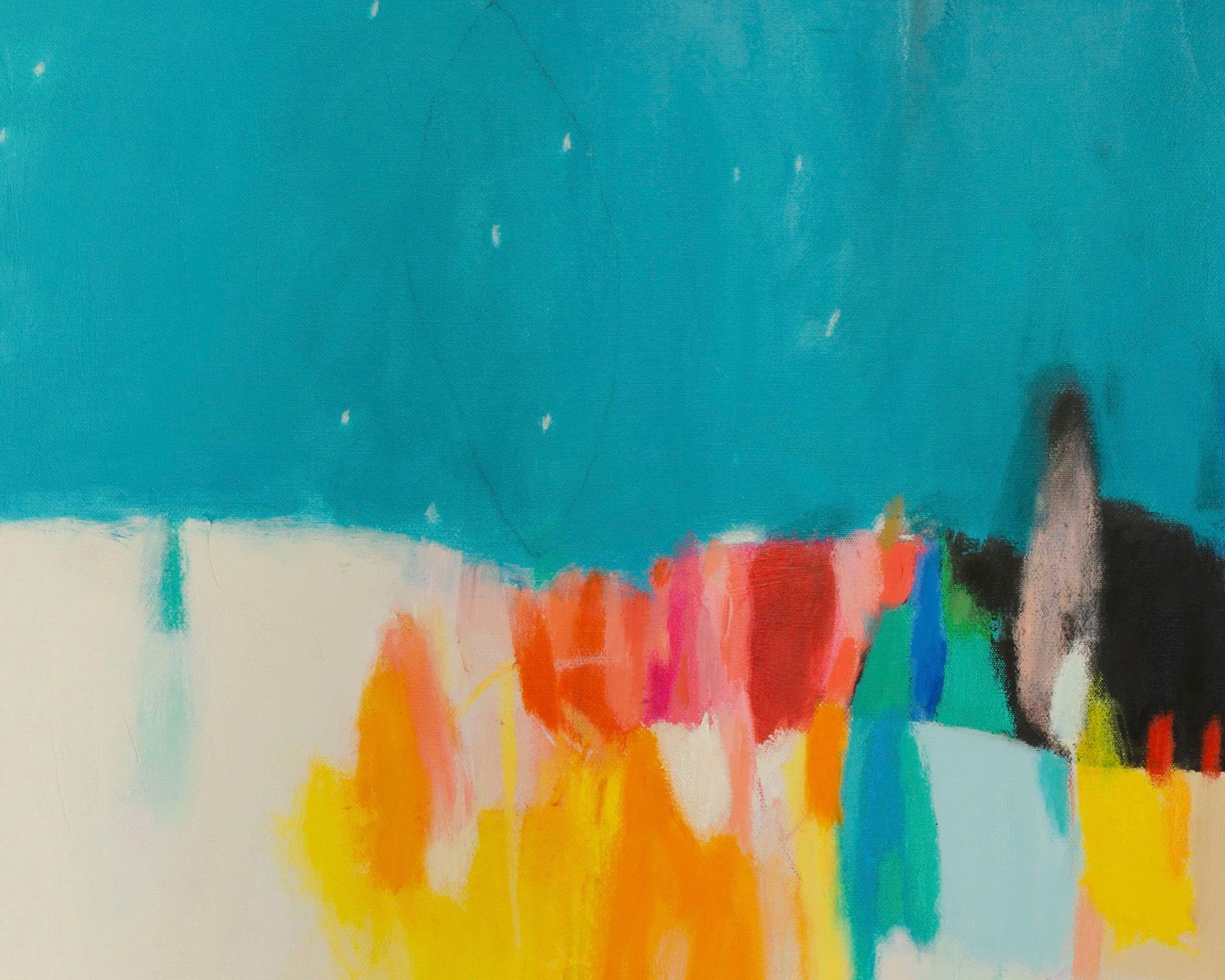 Large sea colorful original abstract acrylic painting on canvas, Mediterranean sea art  by Camilo Mattis - camilomattis.com