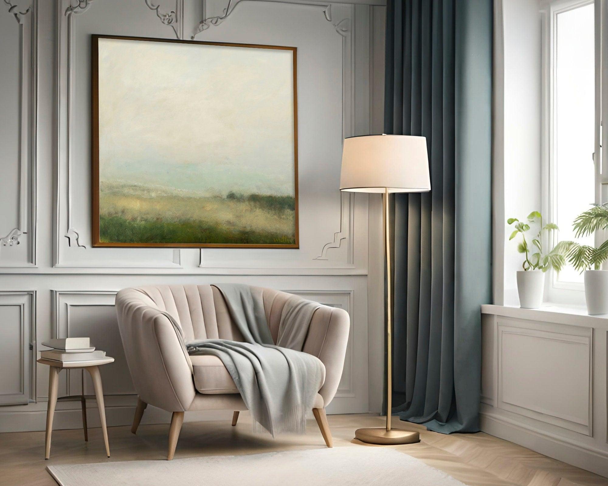 Original painting on canvas muted colors Country Landscape Scenery by Camilo Mattis - camilomattis.com