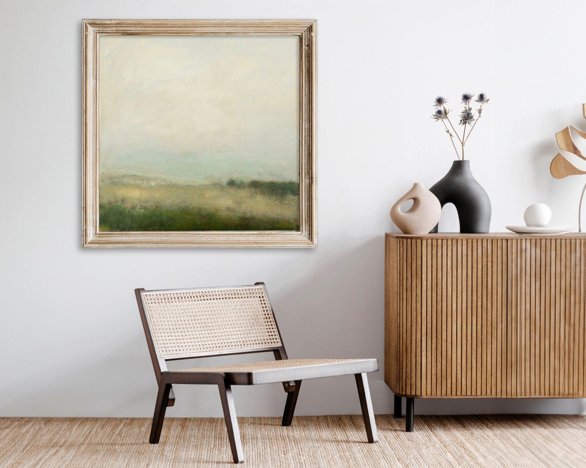 Original painting on canvas muted colors Country Landscape Scenery by Camilo Mattis - camilomattis.com
