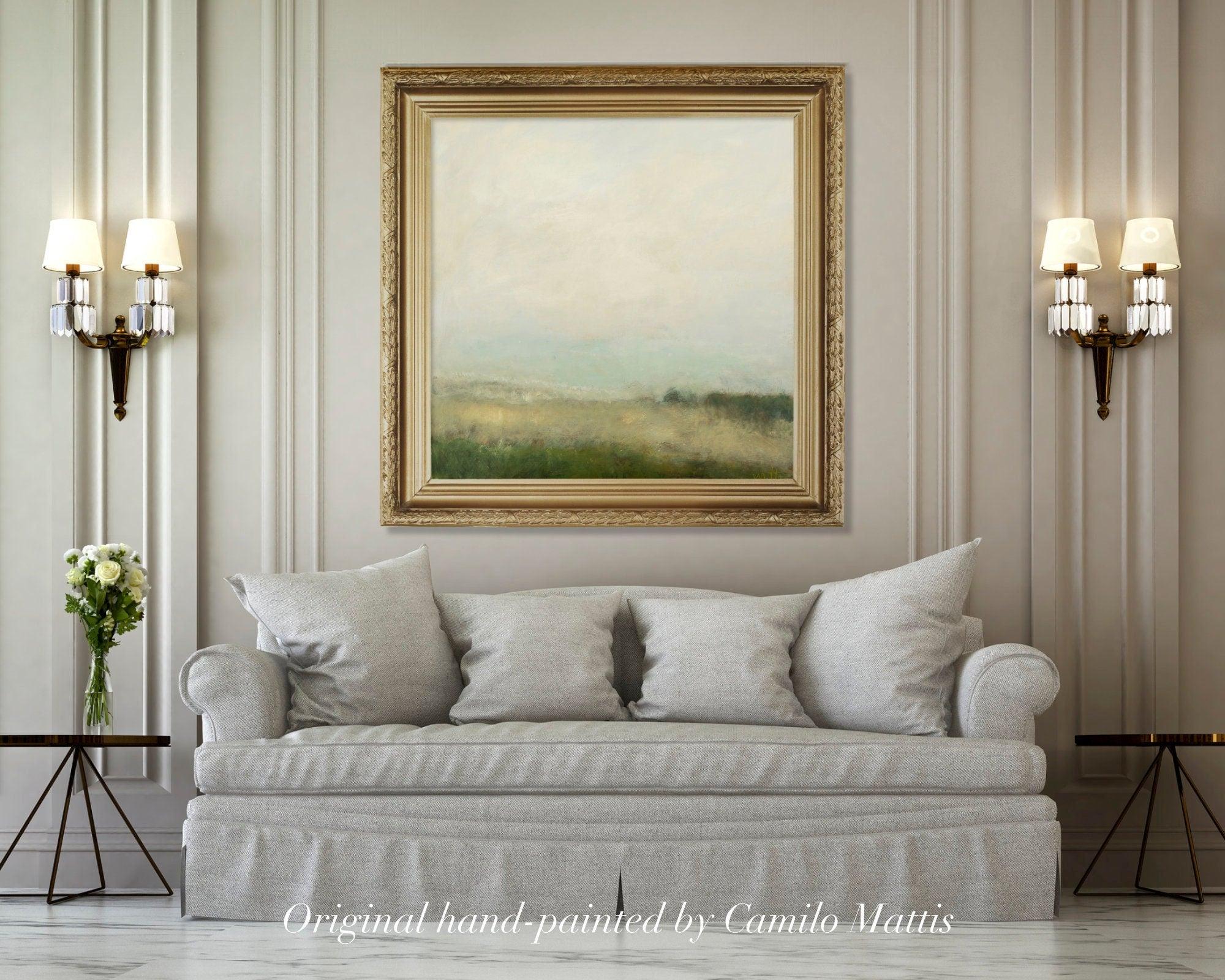 Original painting on canvas muted colors Country Landscape Scenery by Camilo Mattis - camilomattis.com