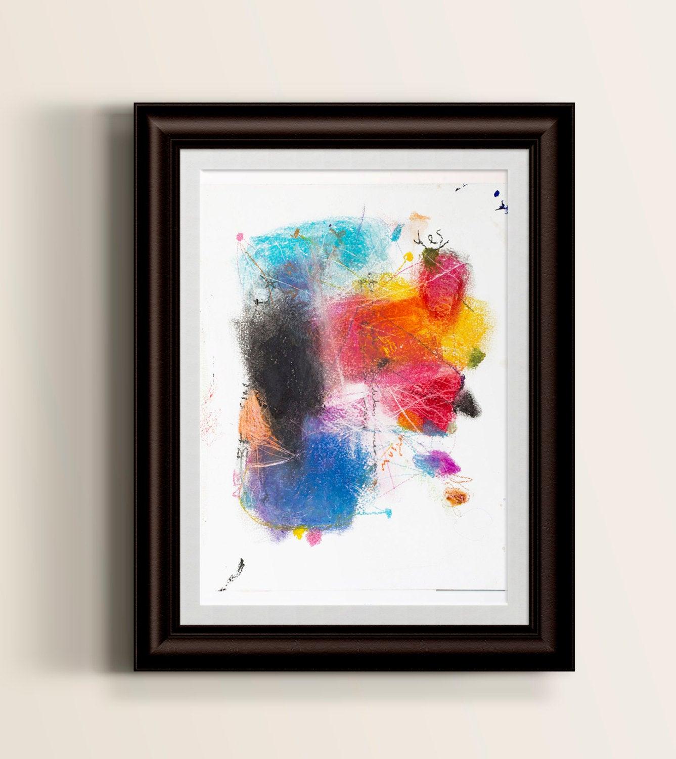 Modern colorful art, original abstract painting, boho wall art, dorm wall art, watercolor abstract art, multicolor artwork, modern painting - camilomattis.com