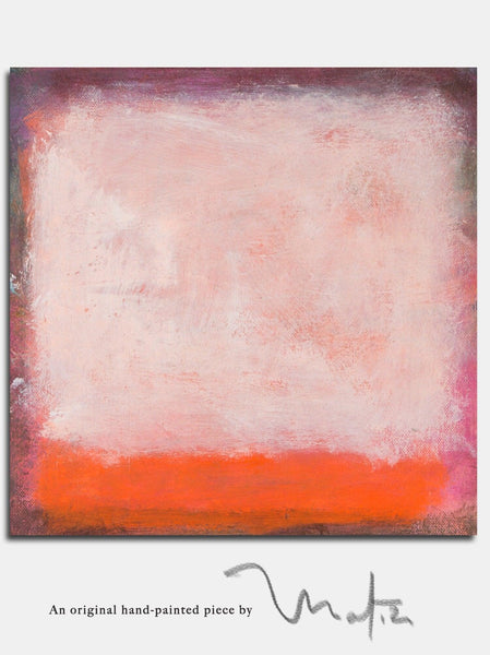 Orange Brown and white abstract modern art canvas painting, rothko inspired commission painting extra large wall art