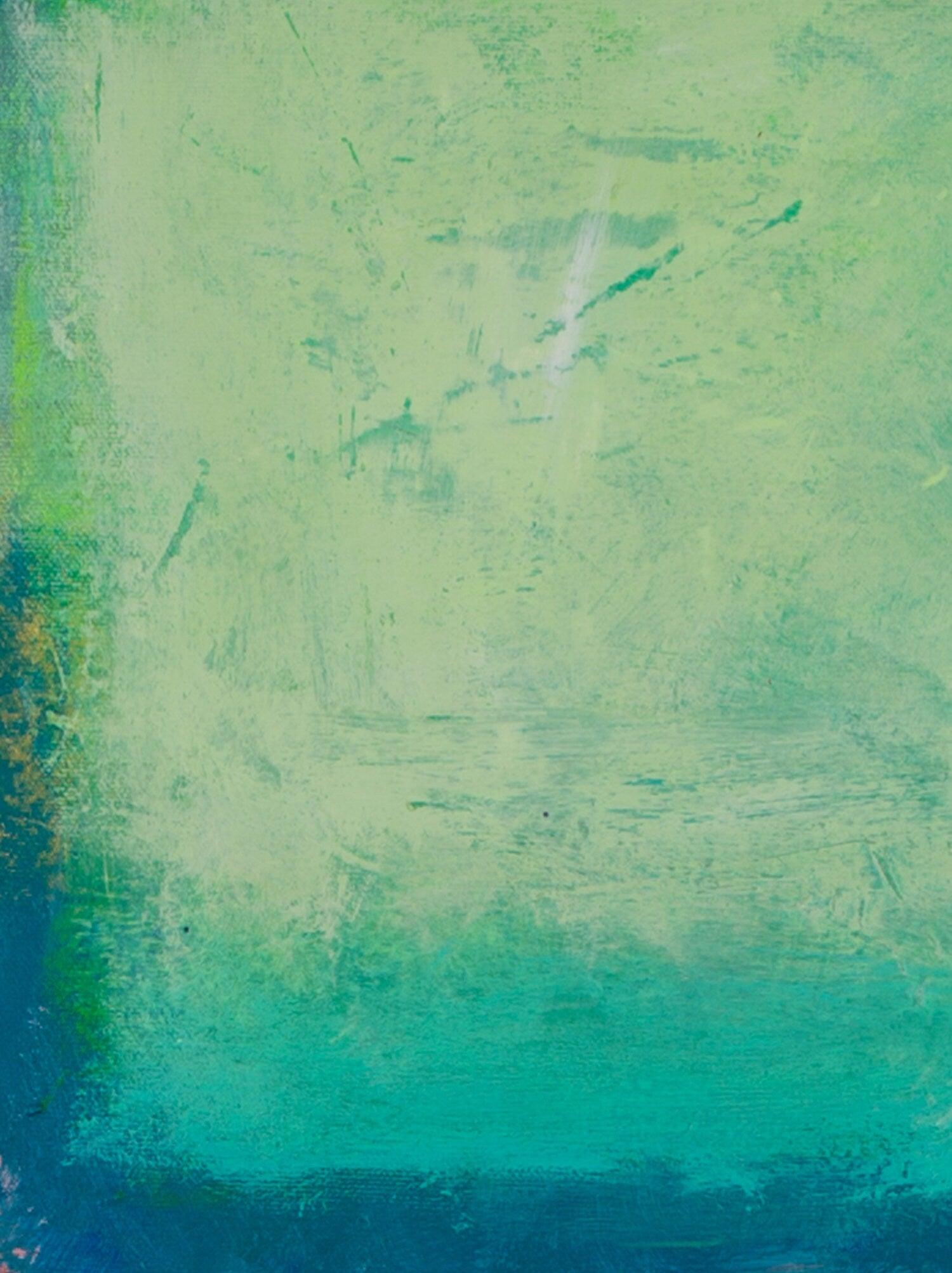 Verde turquesa Rothko inspiró abstracto arte contemporáneo original pintura sobre lienzo