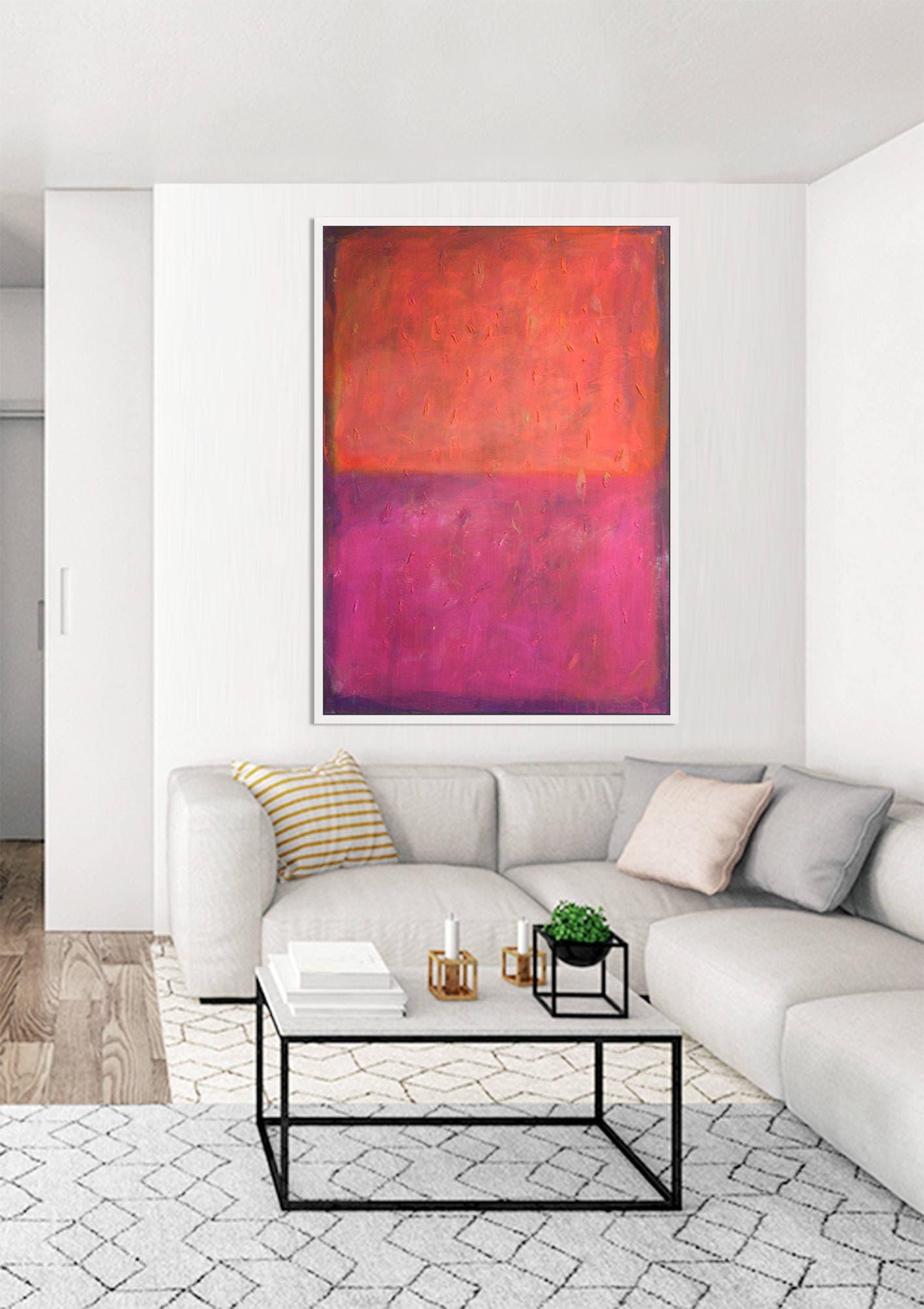 Original Orange Red Abstract art Painting | Wall Decor on Canvas Acrylic Oil Contemporary Extra Large Abstract Art, Texture Painting