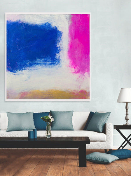 Pink abstract original Art painting, Large canvas abstract canvas wall art