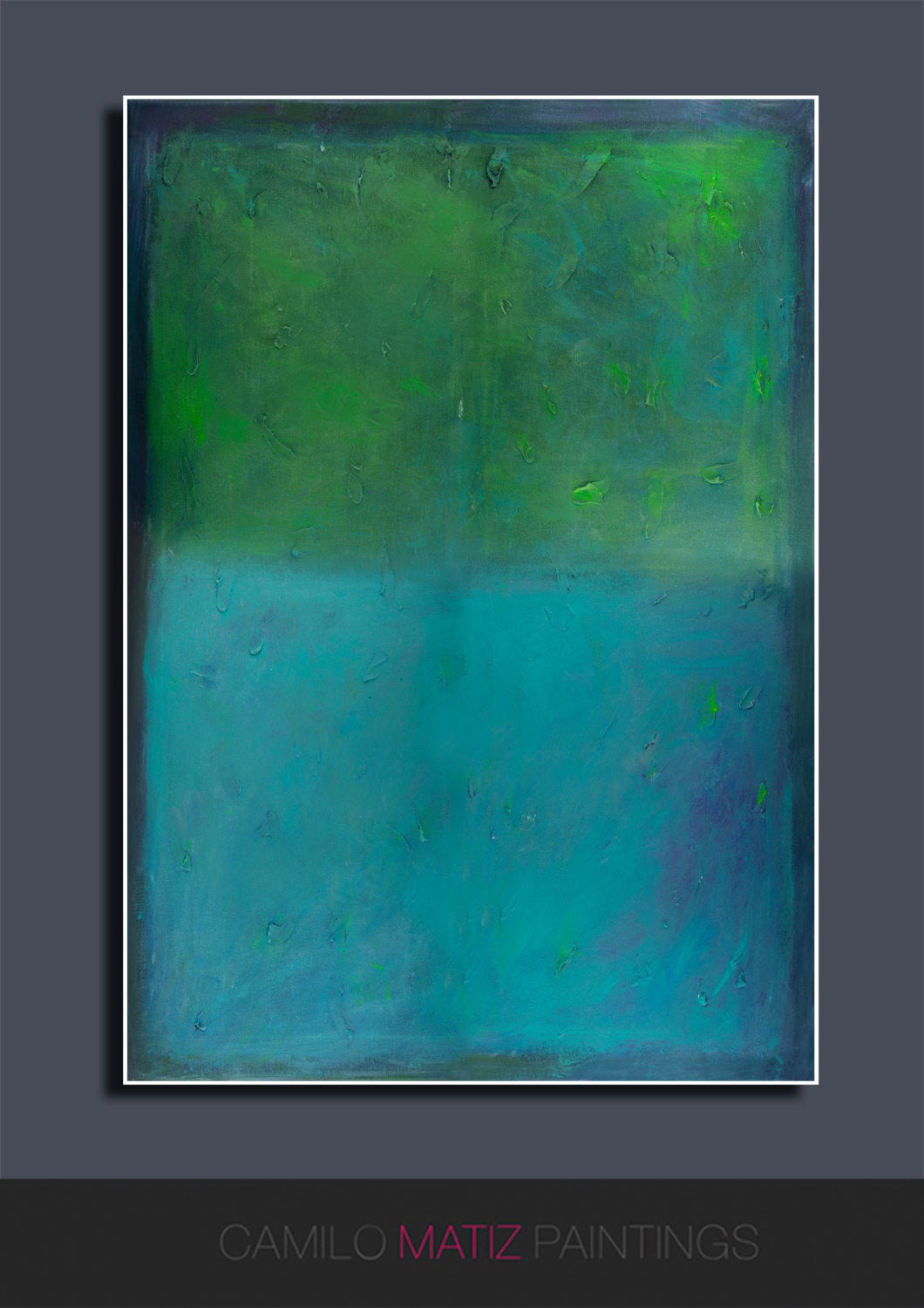 Blue and green wall art print,  wall abstract art, extra large print, Teal and green - camilomattis.com