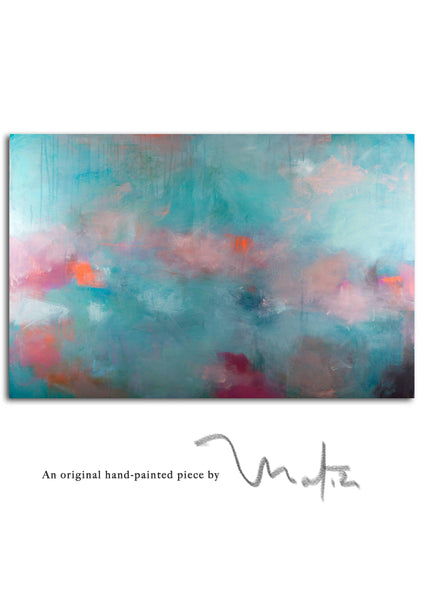 Living room painting abstract print, large wall art, Modern Teal Wall Art by Camilo Mattis - camilomattis.com