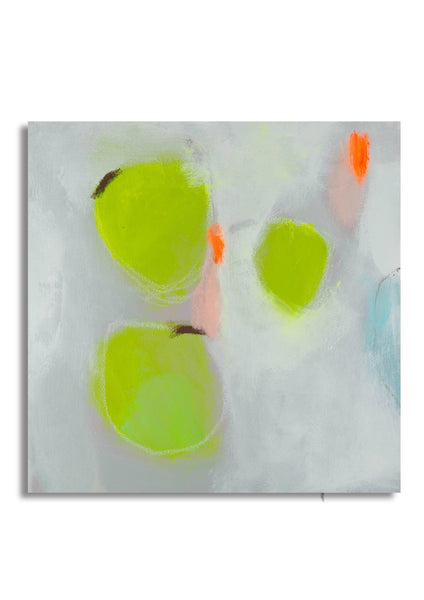 Set of 3, green art, abstract wall art original modern art, apples in green Camilo Mattis - camilomattis.com