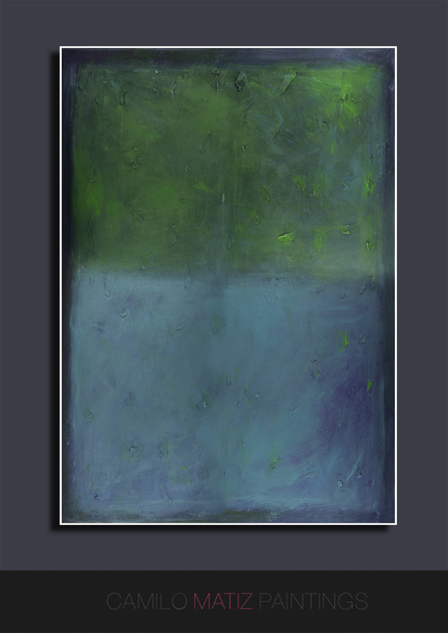 Large wall art giclee print, green blue geometric abstract painting, large abstract painting print, giclee wall art - camilomattis.com