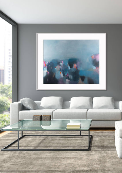 Abstract print, large modern wall art, abstract painting print, blue wall decor, living room wall art, Camilo Mattis - camilomattis.com