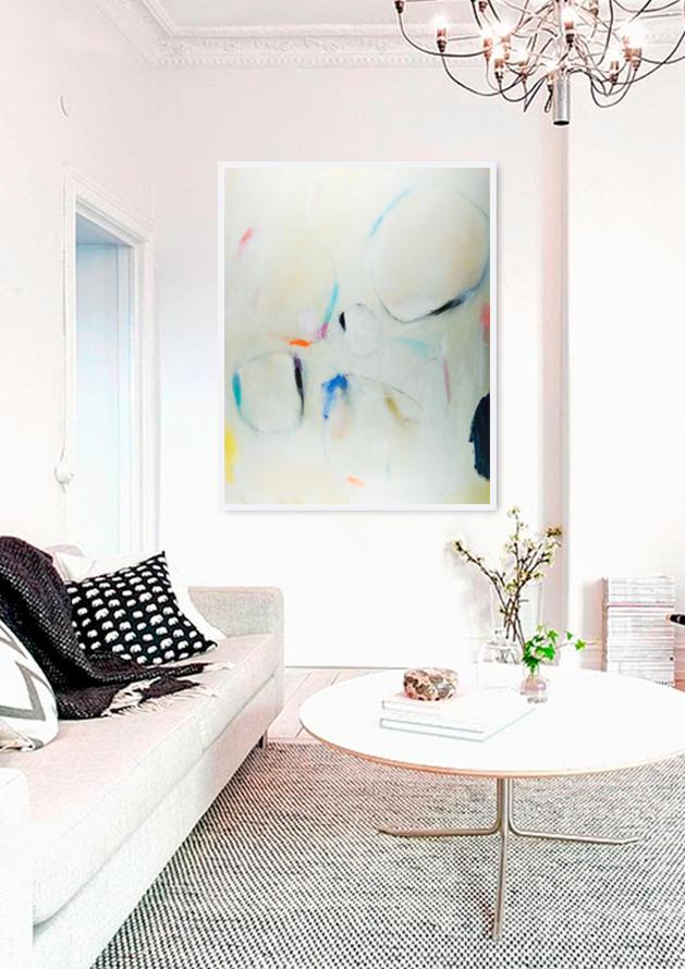 Abstract painting, abstract art print wall art, abstract painting print, teal blue pink wall decor, living room decor, Camilo Mattis - camilomattis.com