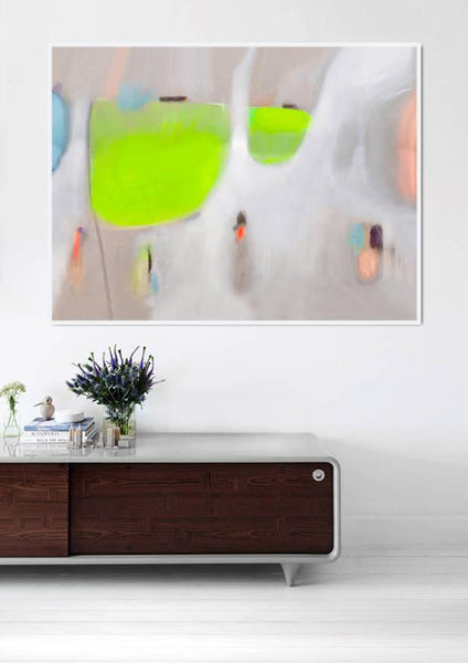 Green apples canvas print wall art print green abstract painting abstract painting print by Camilo Mattis - camilomattis.com