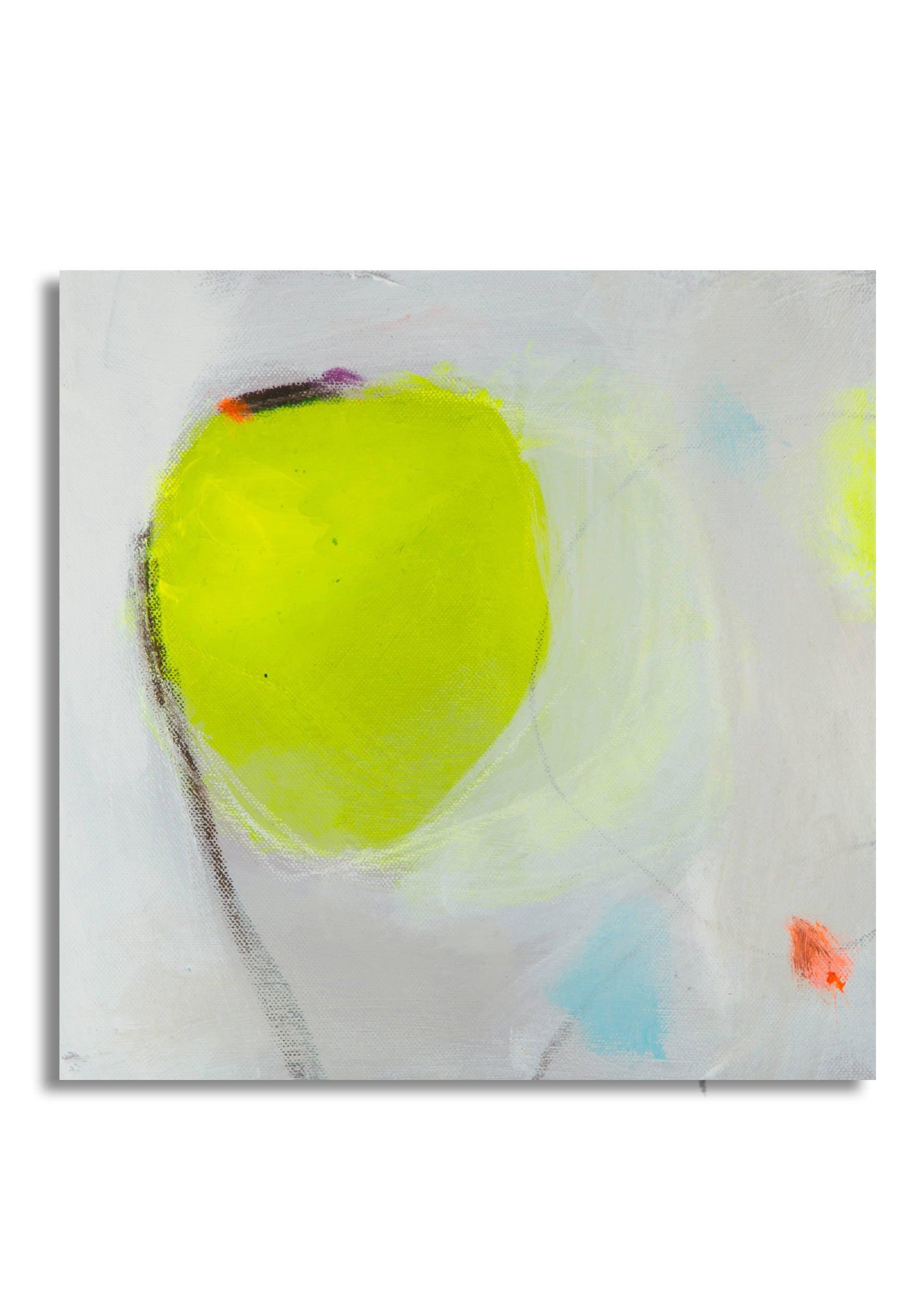Set of 3, green art, abstract wall art original modern art, apples in green Camilo Mattis - camilomattis.com