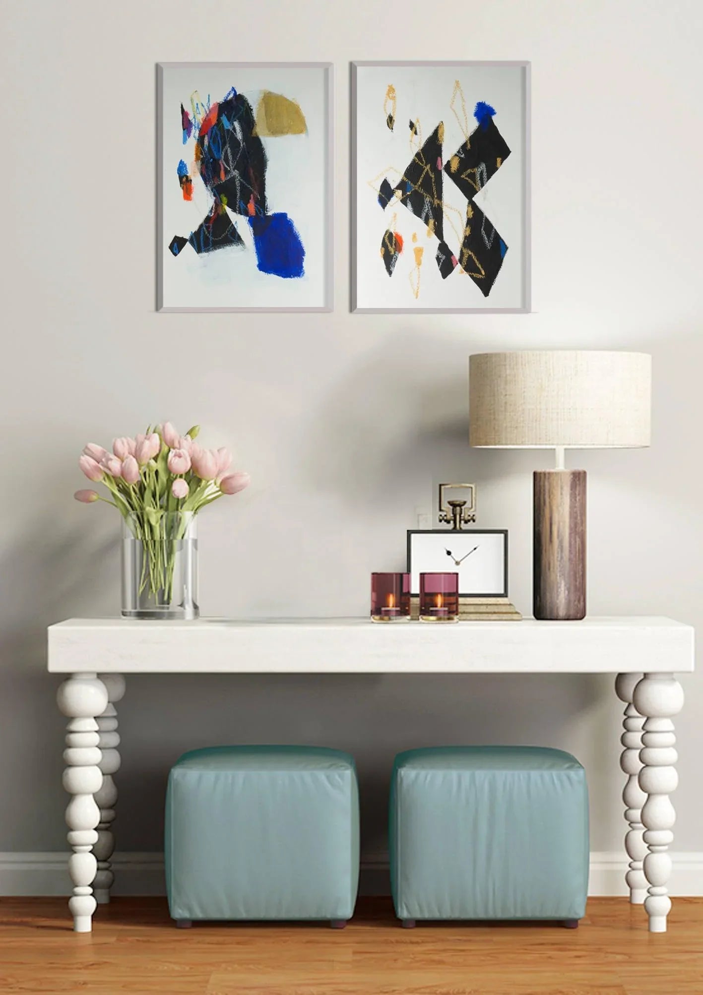 Abstract print set, minimal abstract print, abstract art, wall art, wall decor canvas art by Camilo Matiz