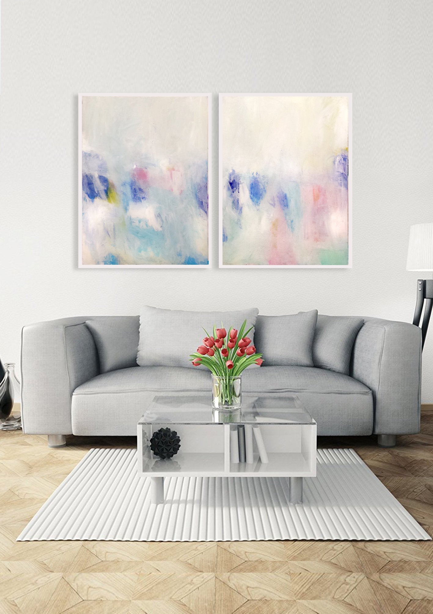 Set of 2 extra large prints, Abstract Acrylic Painting Giclee of Original Wall Art, abstract wall art, large abstract art, Camilo Mattis - camilomattis.com