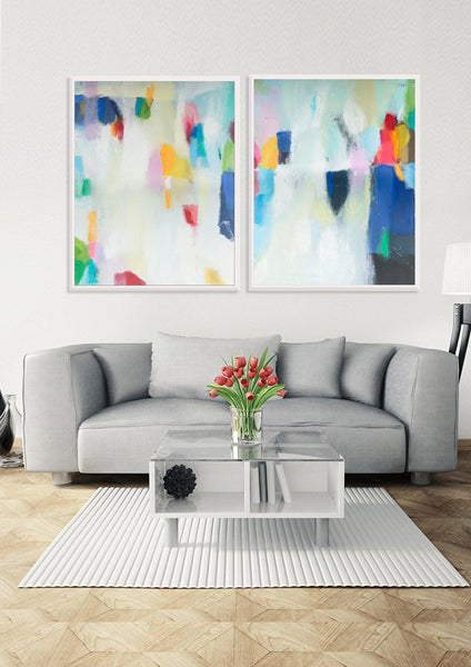 Set of 2 extra large wall art, Acrylic Abstract Painting gallery wall prints, prints wall art, wall print by Camilo Mattis - camilomattis.com