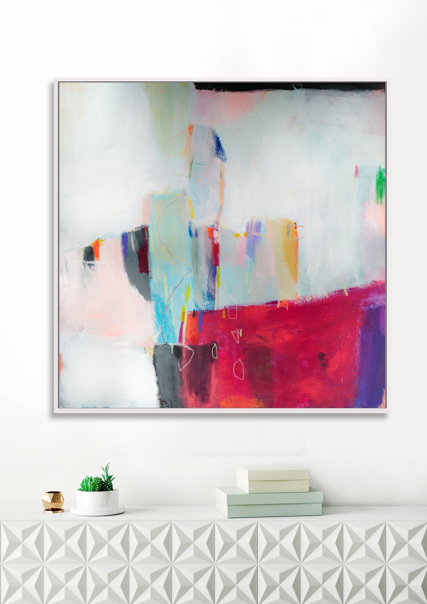 Red wall art Abstract Painting Modern Art print Art Colorful giclee print Extra Large Abstract Art Large Painting XL Art - camilomattis.com