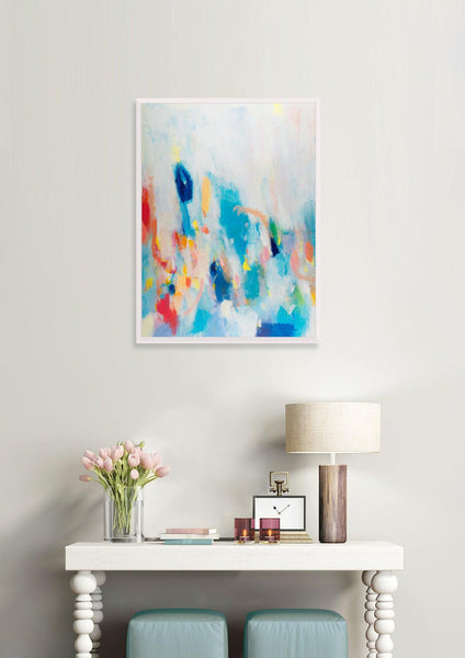 colorful abstract painting, blue abstract wall art, abstract painting for living room, Contemporary art, wall abstract by Camilo Mattis - camilomattis.com